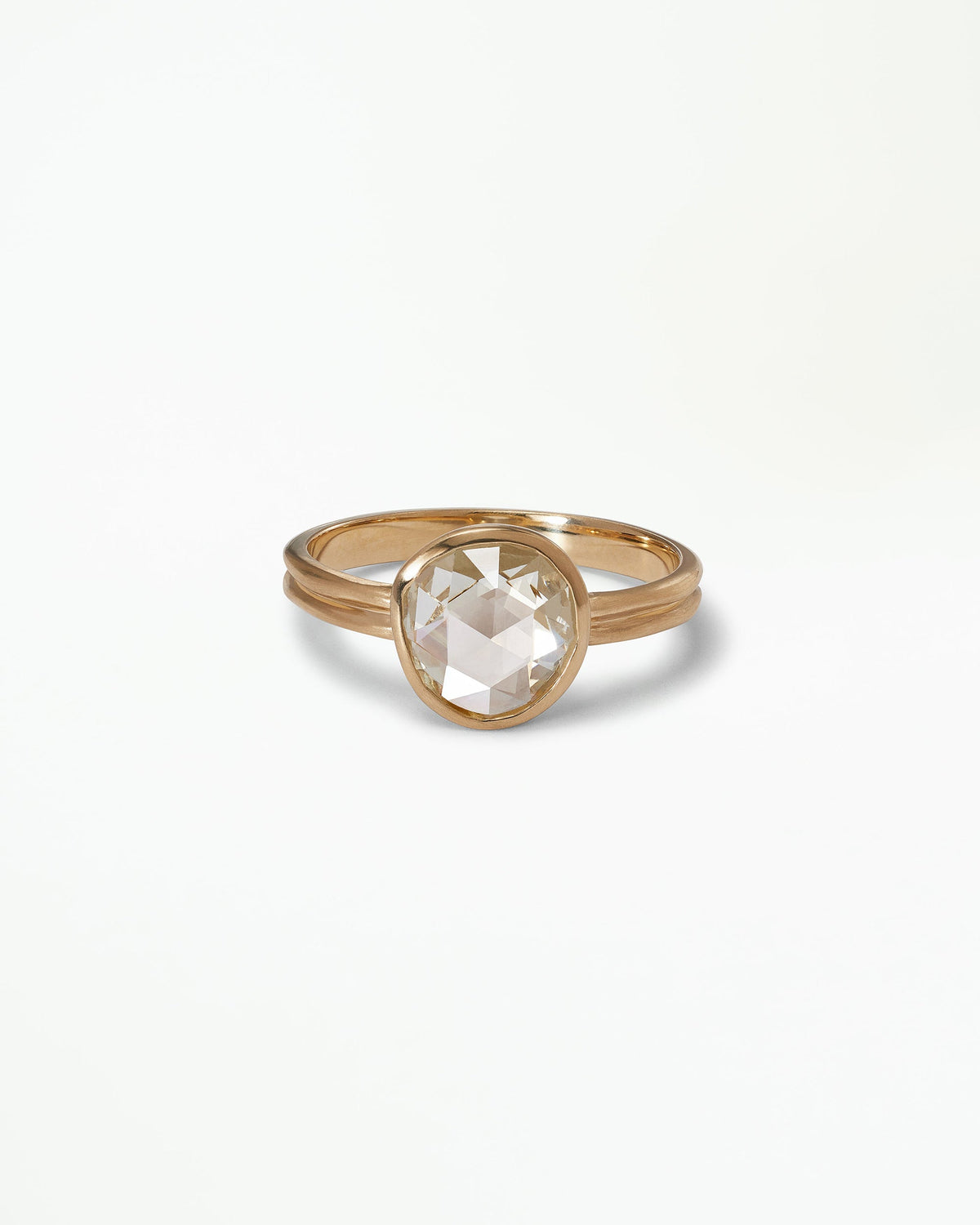 Antique Rose Cut Diamond Ridge Ring Set