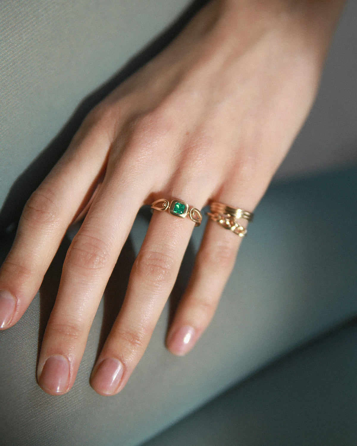 Asscher Cut Emerald Tempo Ring No. 2