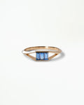 Baguette Cut Blue Sapphire Frame Ring