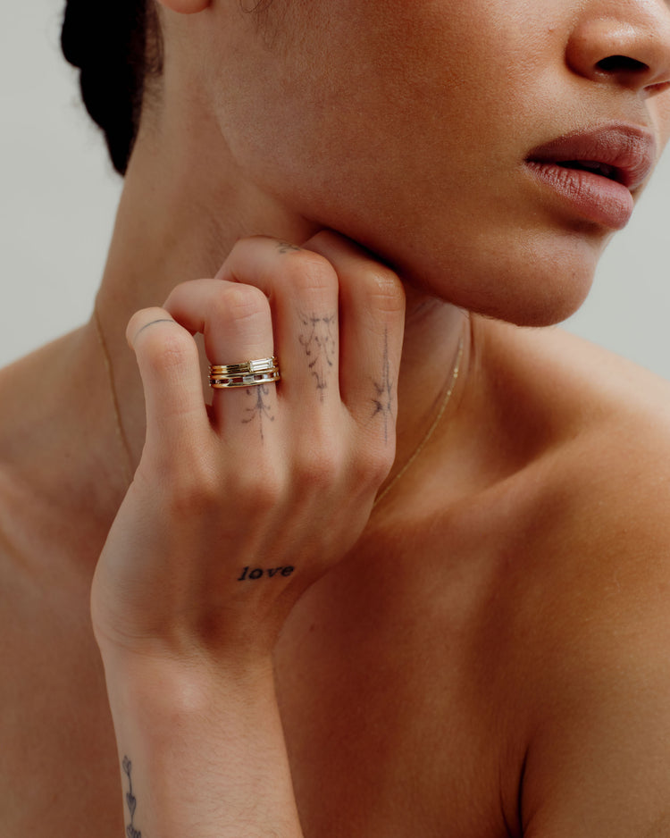Baguette Cut Diamond Ridge Solitaire Ring No. 13