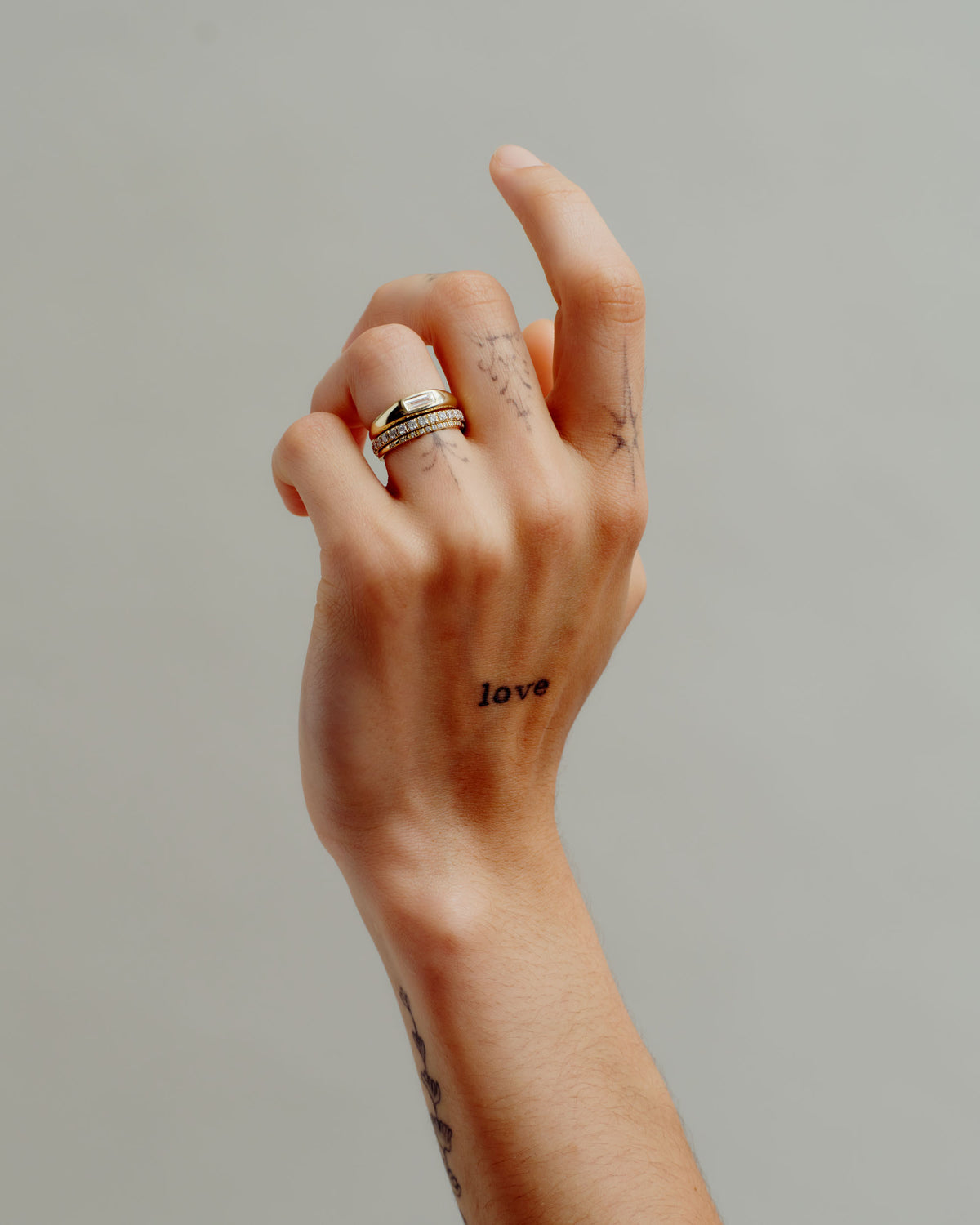 Baguette Cut Diamond Soft Signet Ring No. 8