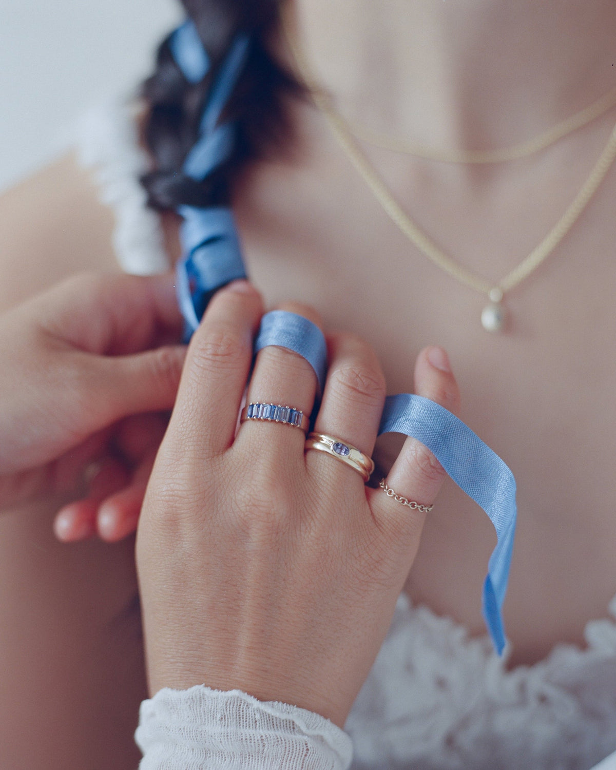 Baguette Cut Sapphire Band