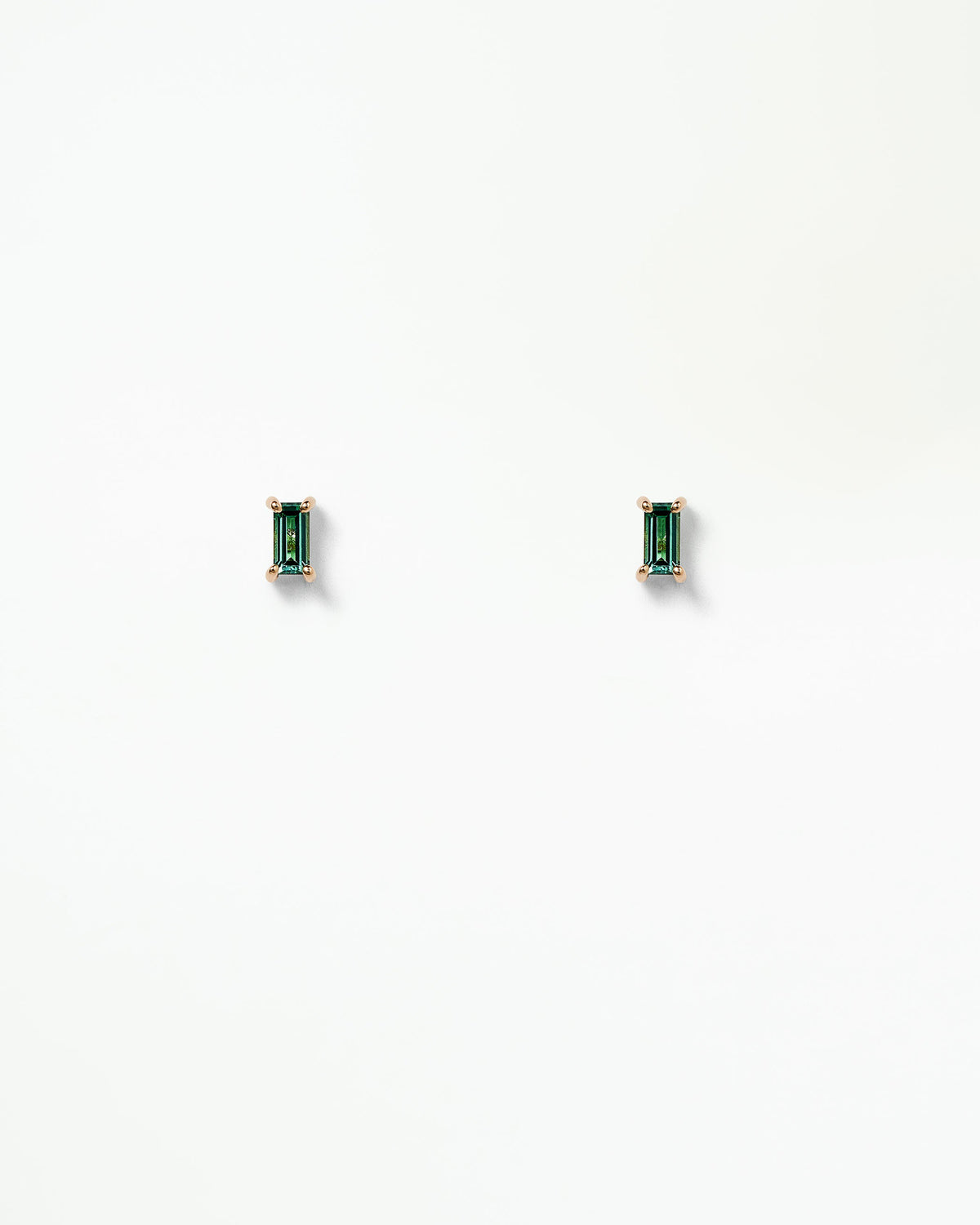 Baguette Cut Tourmaline Stud Earring