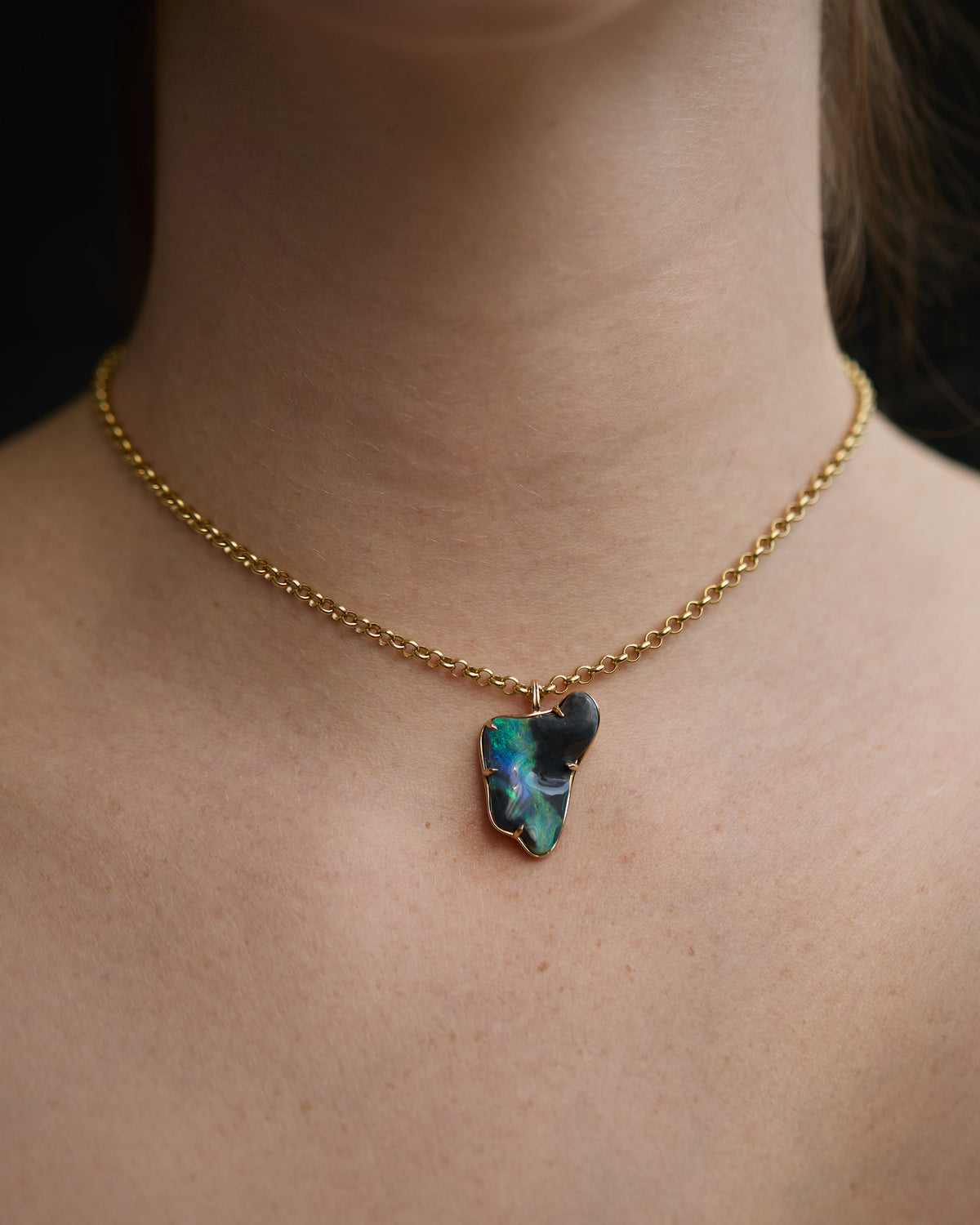 Black Opal Borealis Pendant No. 40