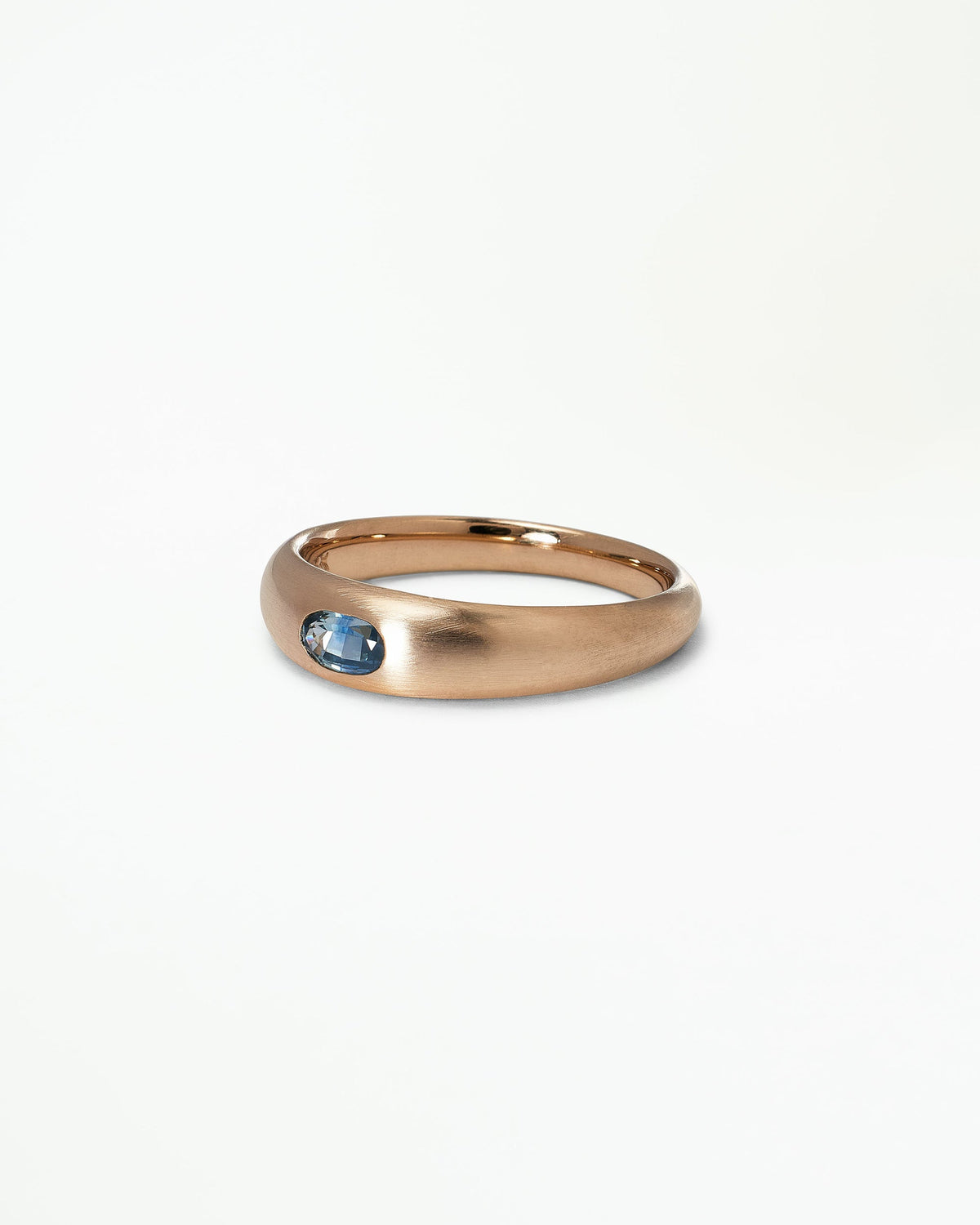 Blue Sapphire Soft Signet Ring