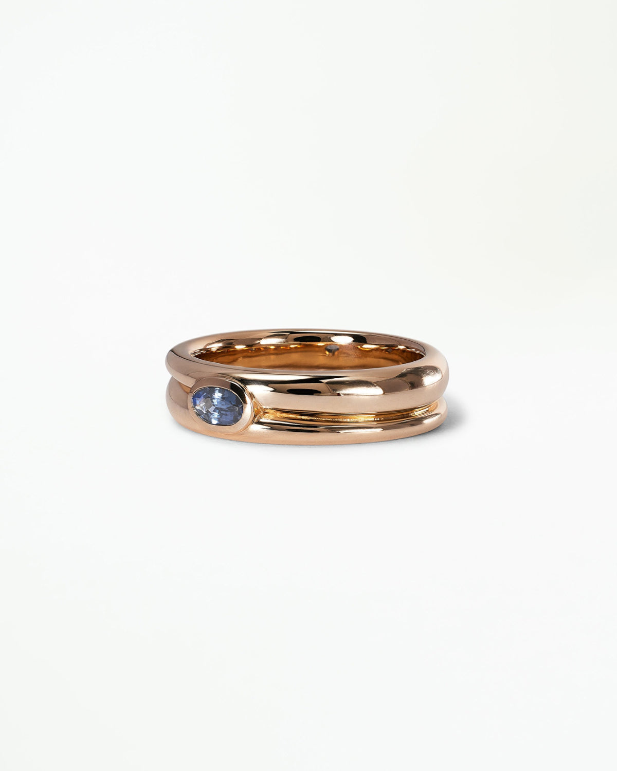 Blue Sapphire Spiral Ring