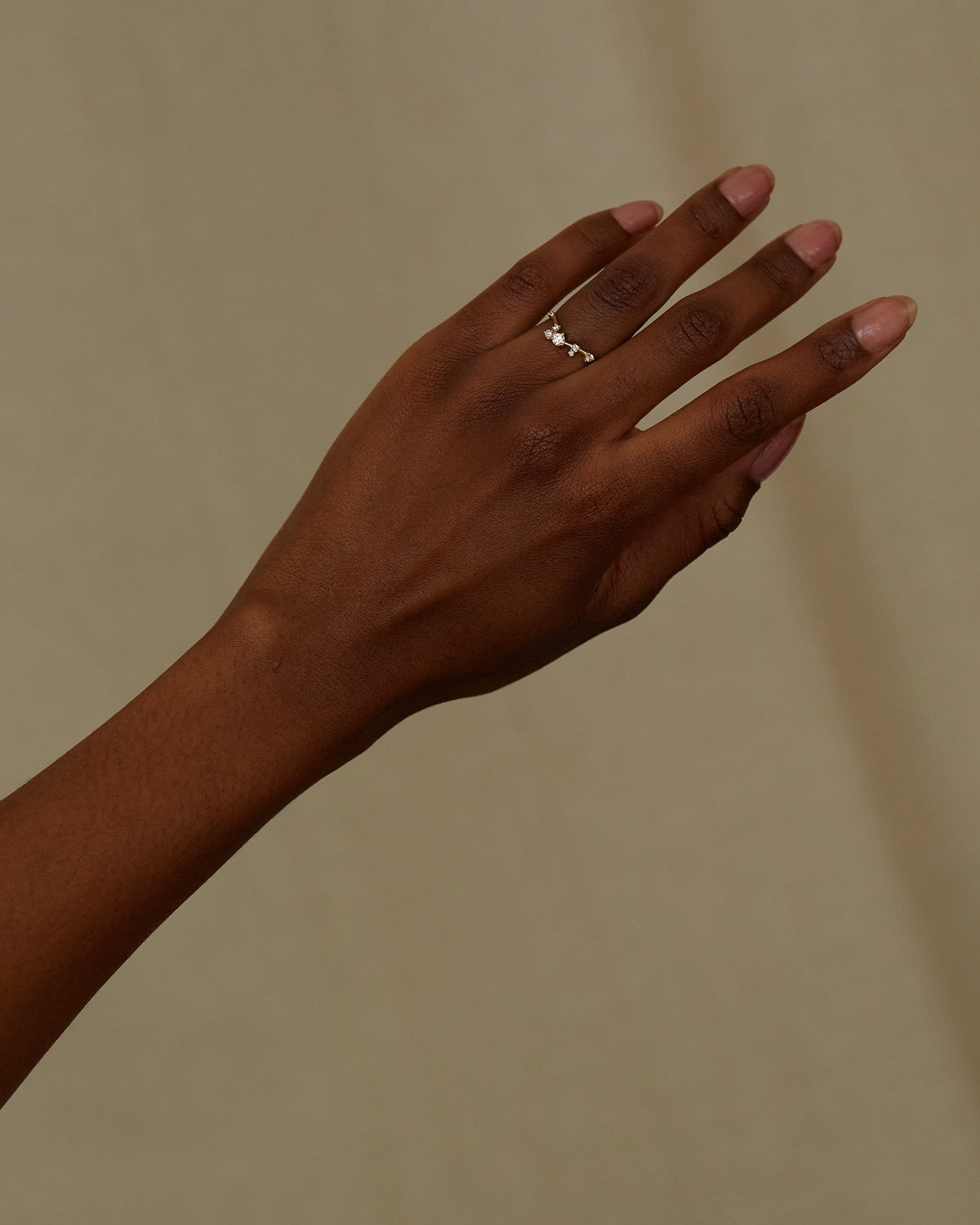 Brilliant Cut Diamond Organic Triangle Ring
