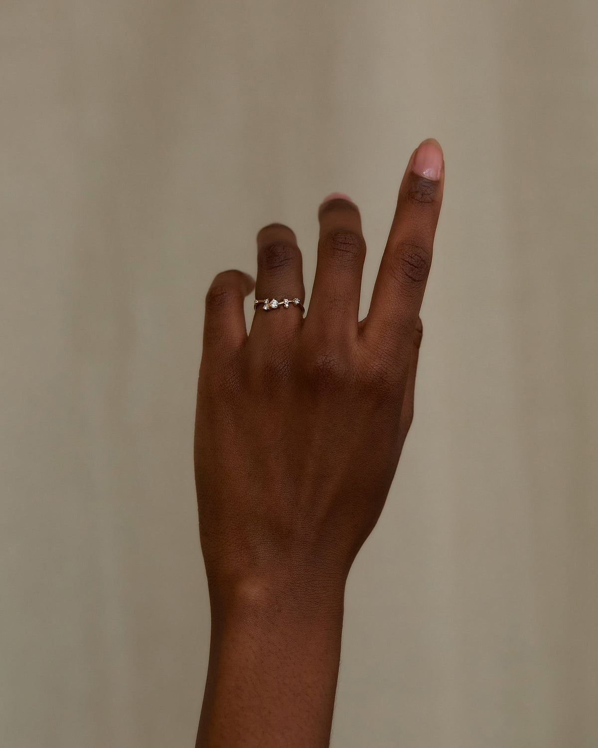Brilliant Cut Diamond Organic Triangle Ring