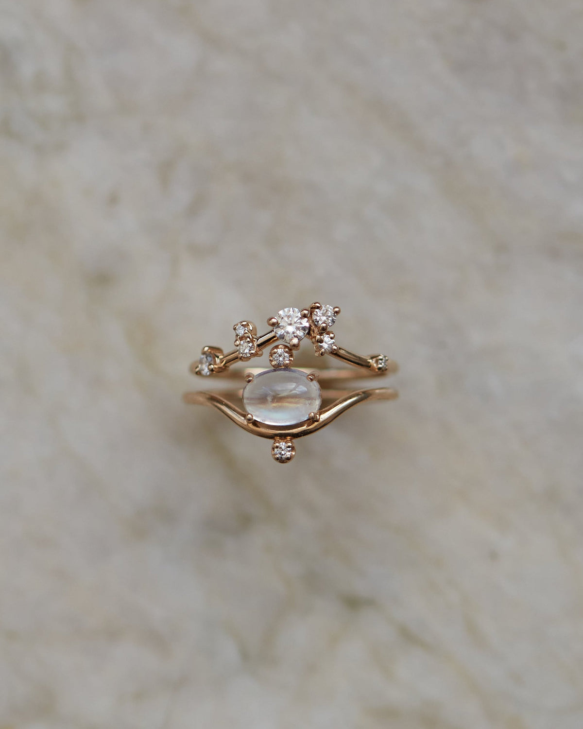 Brilliant Cut Diamond Organic Triangle Ring