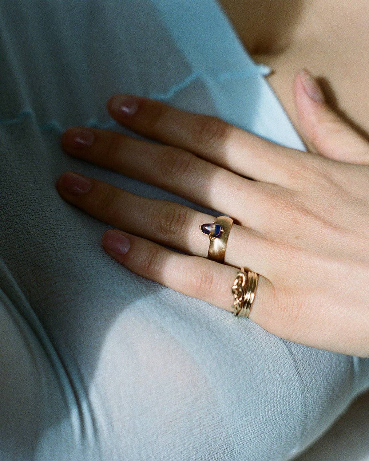 Cabochon Sapphire Monolith Ring No. 8