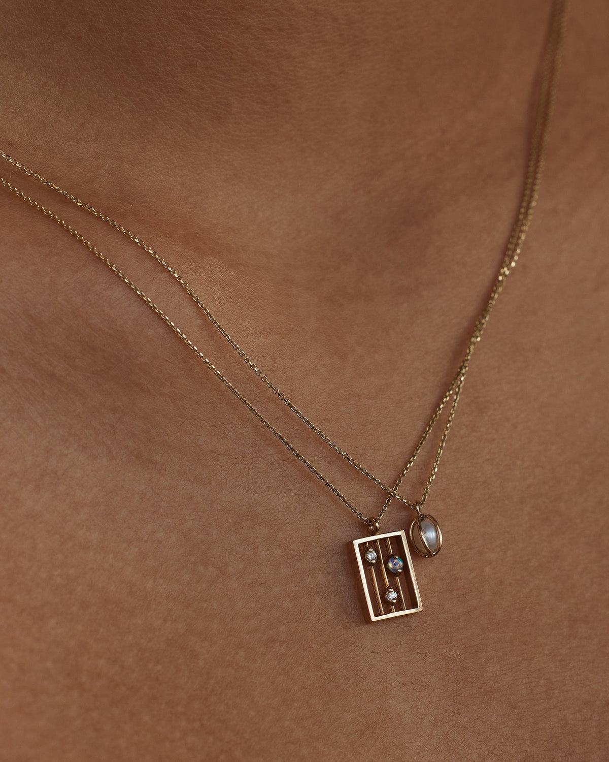 Caged Pearl Necklace
