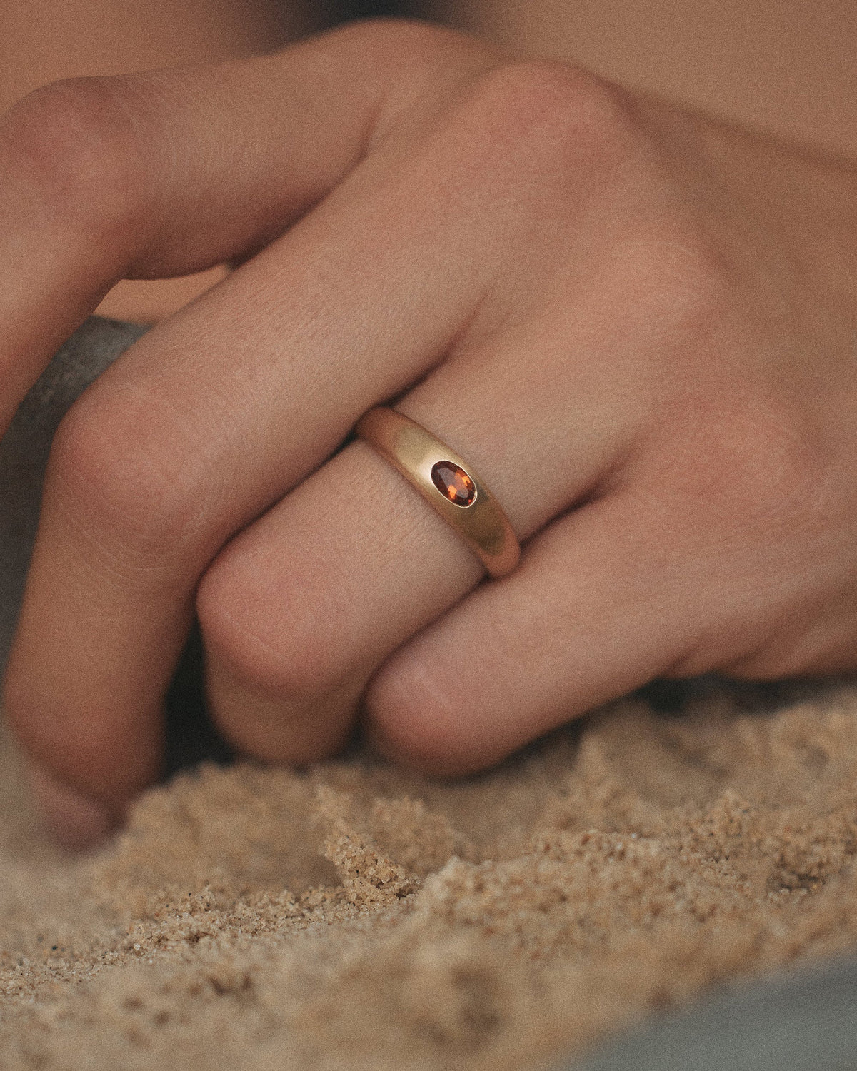 Citrine Soft Signet Ring