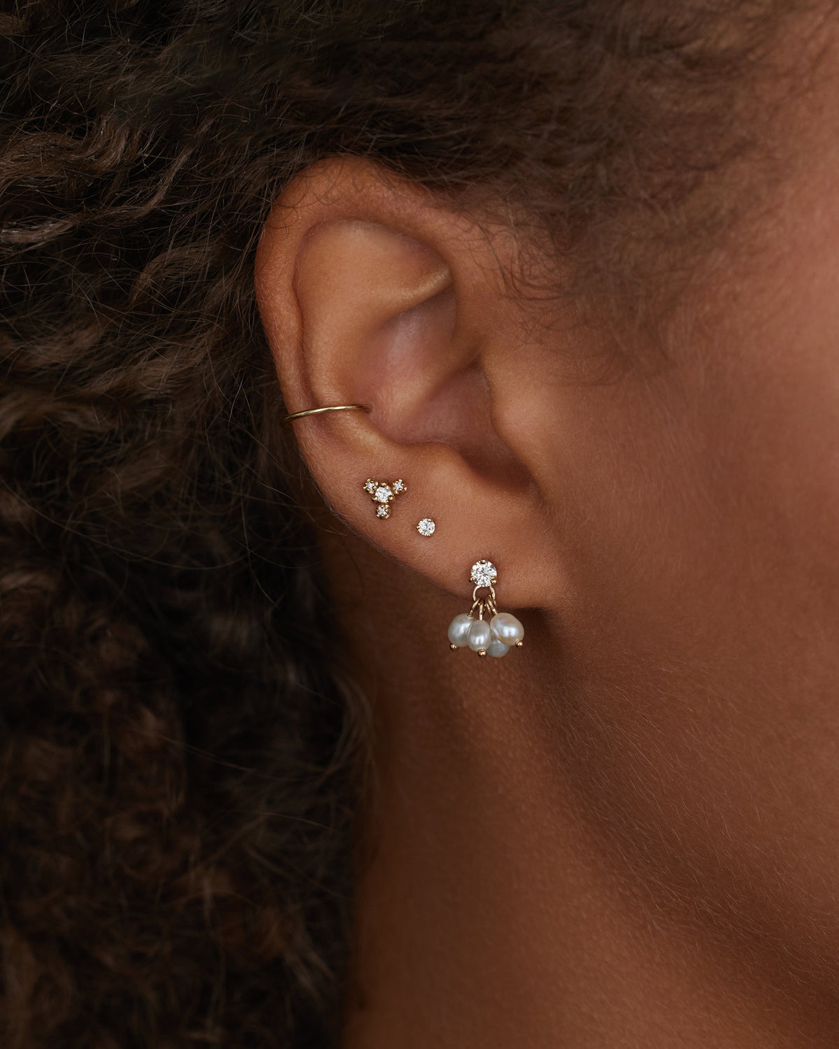 Diamond and Pearl Cloudburst Earring