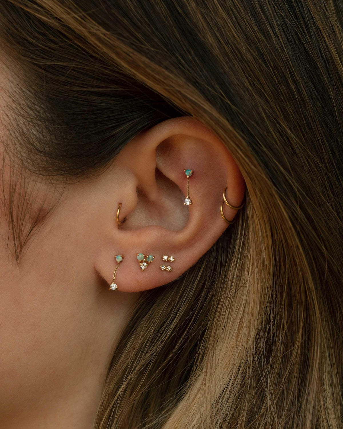 Diamond Dimple Flat Back Earring