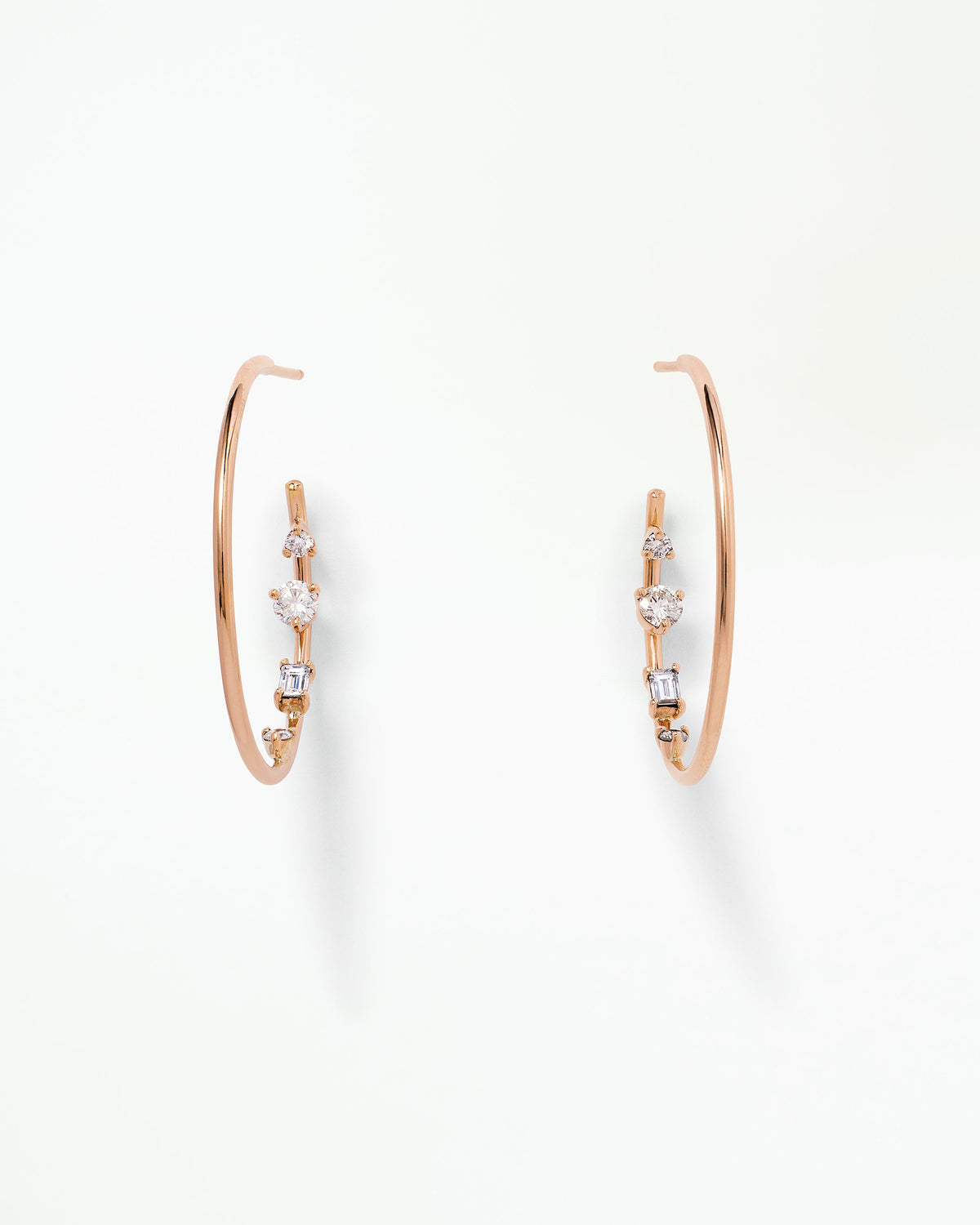 Diamond Inverted Hoop Earring