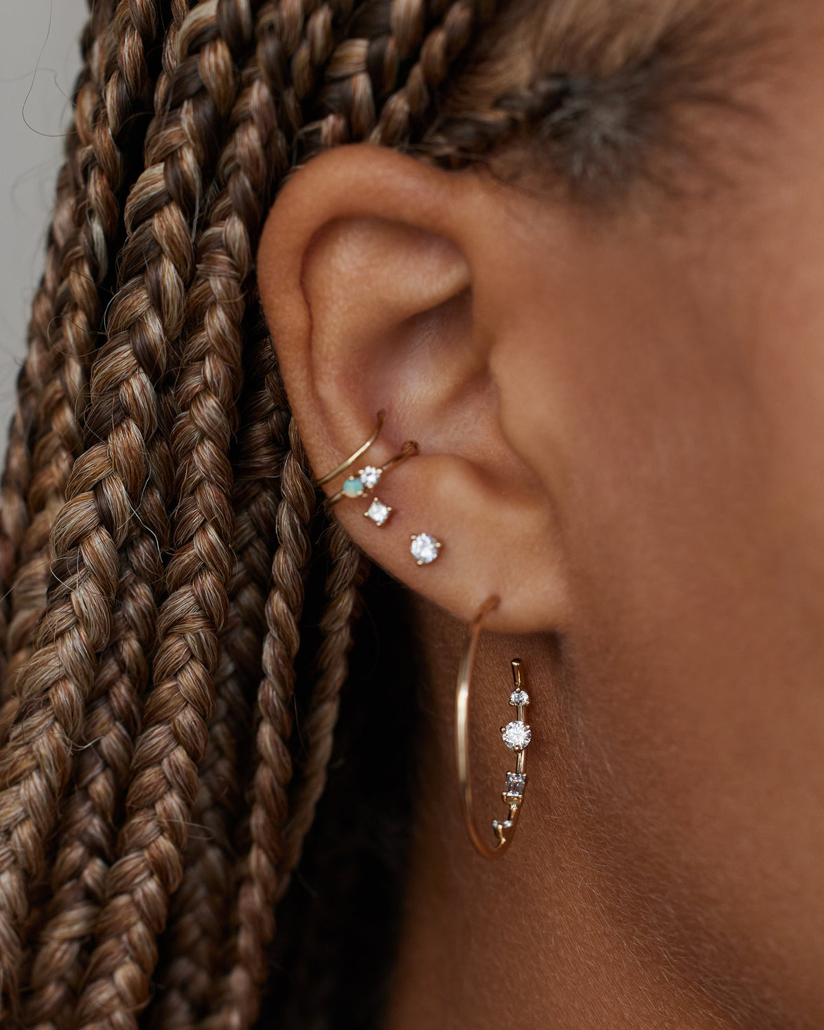 Diamond Inverted Hoop Earring