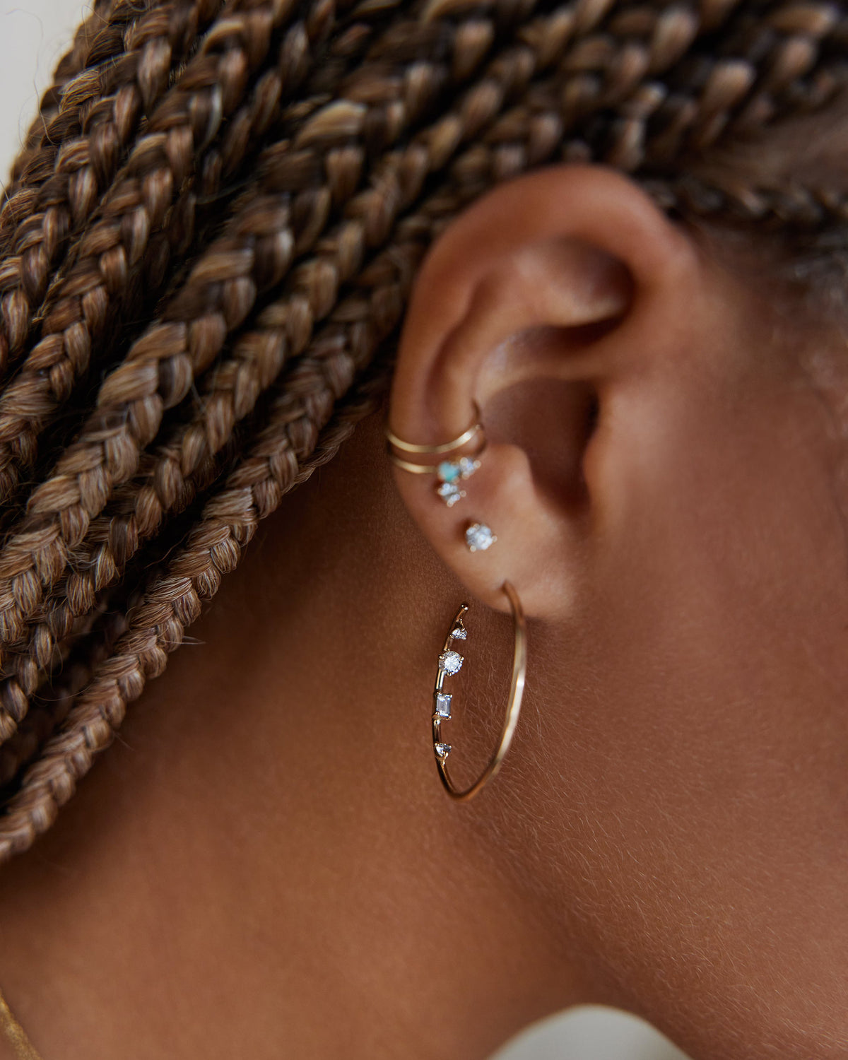 Diamond Inverted Hoop Earring