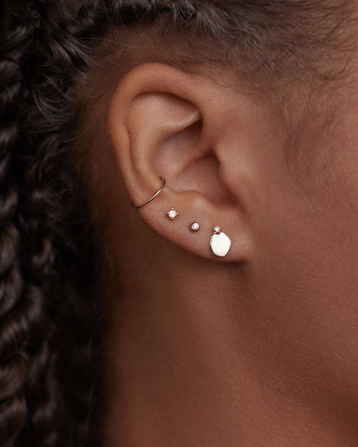Diamond Nugget Earring