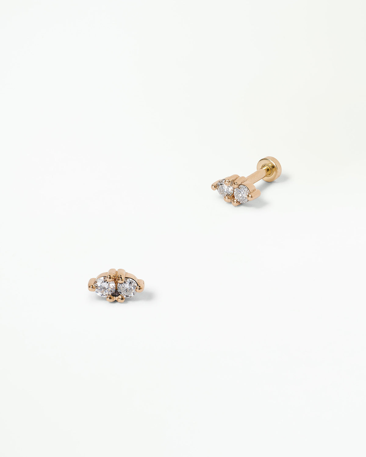 Diamond Two-Step Flat Back Earring