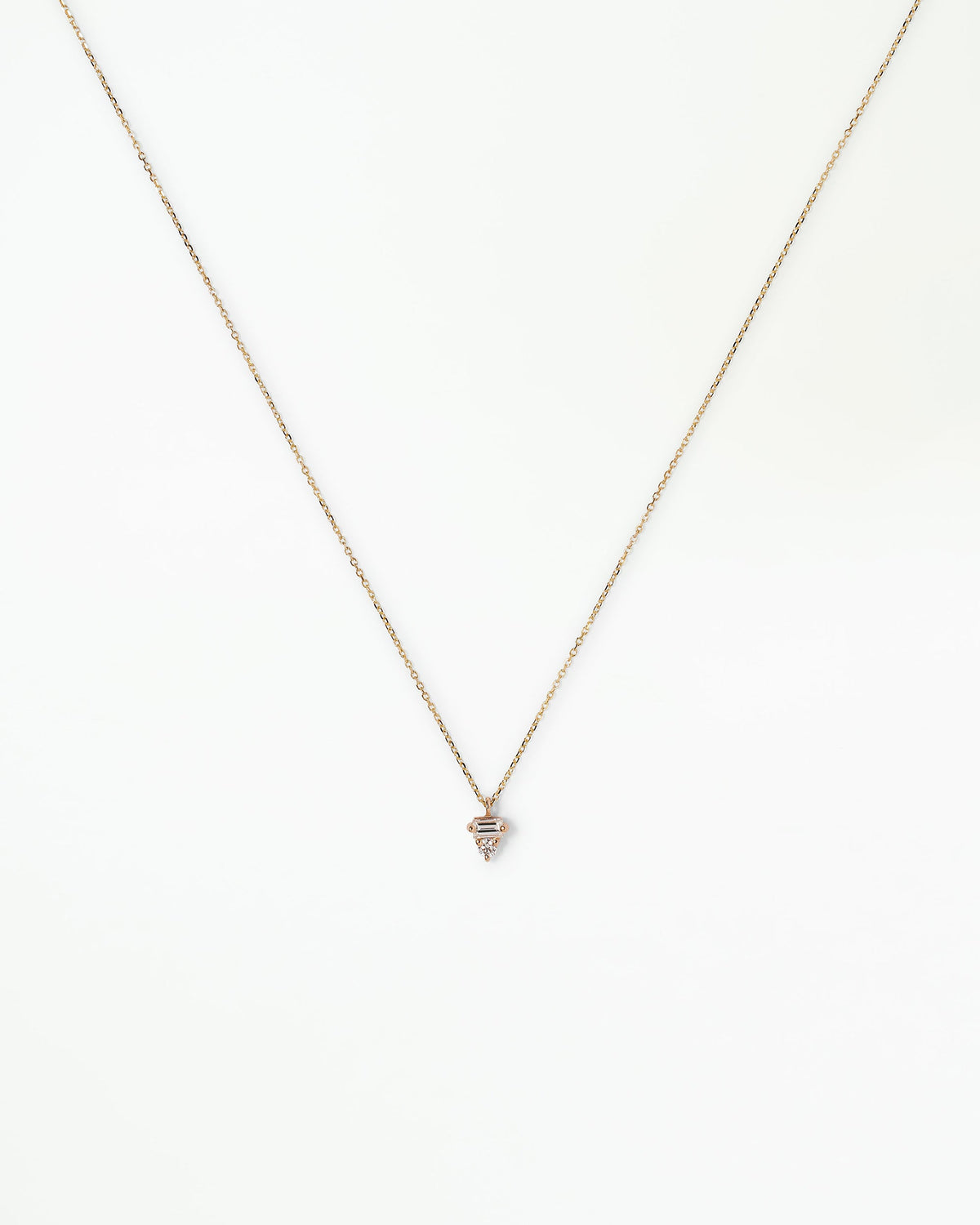 Duo Diamond Column Necklace