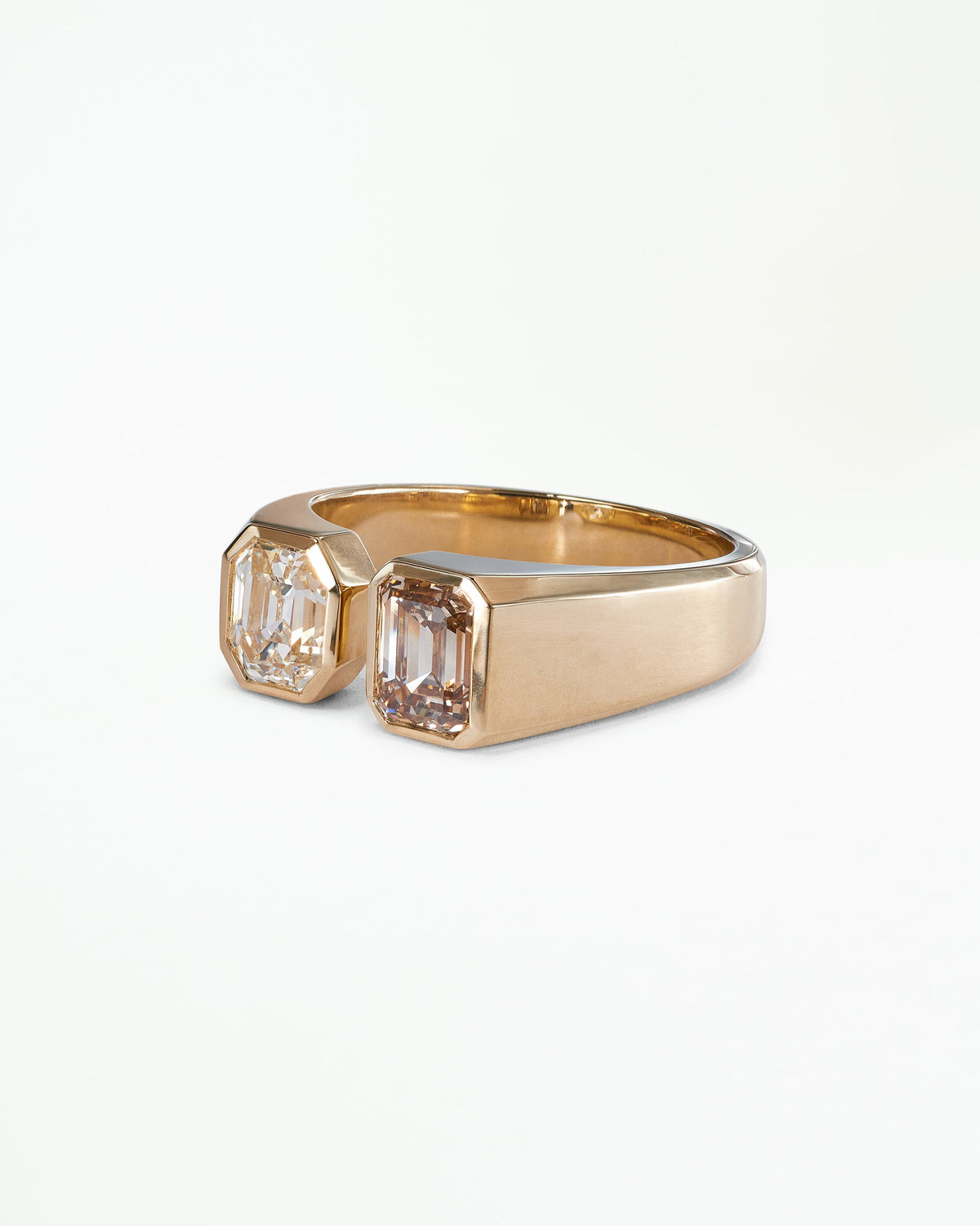 Emerald Cut Diamond Dyad Signet Ring No. 20