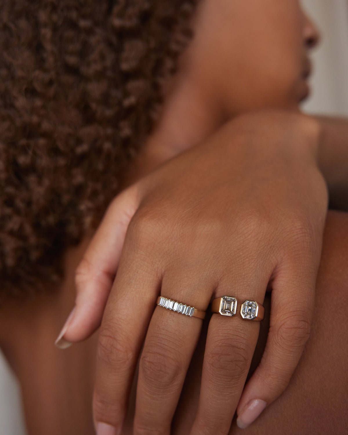 Emerald Cut Diamond Dyad Signet Ring No. 20