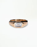 Emerald Cut Diamond Soft Signet Ring