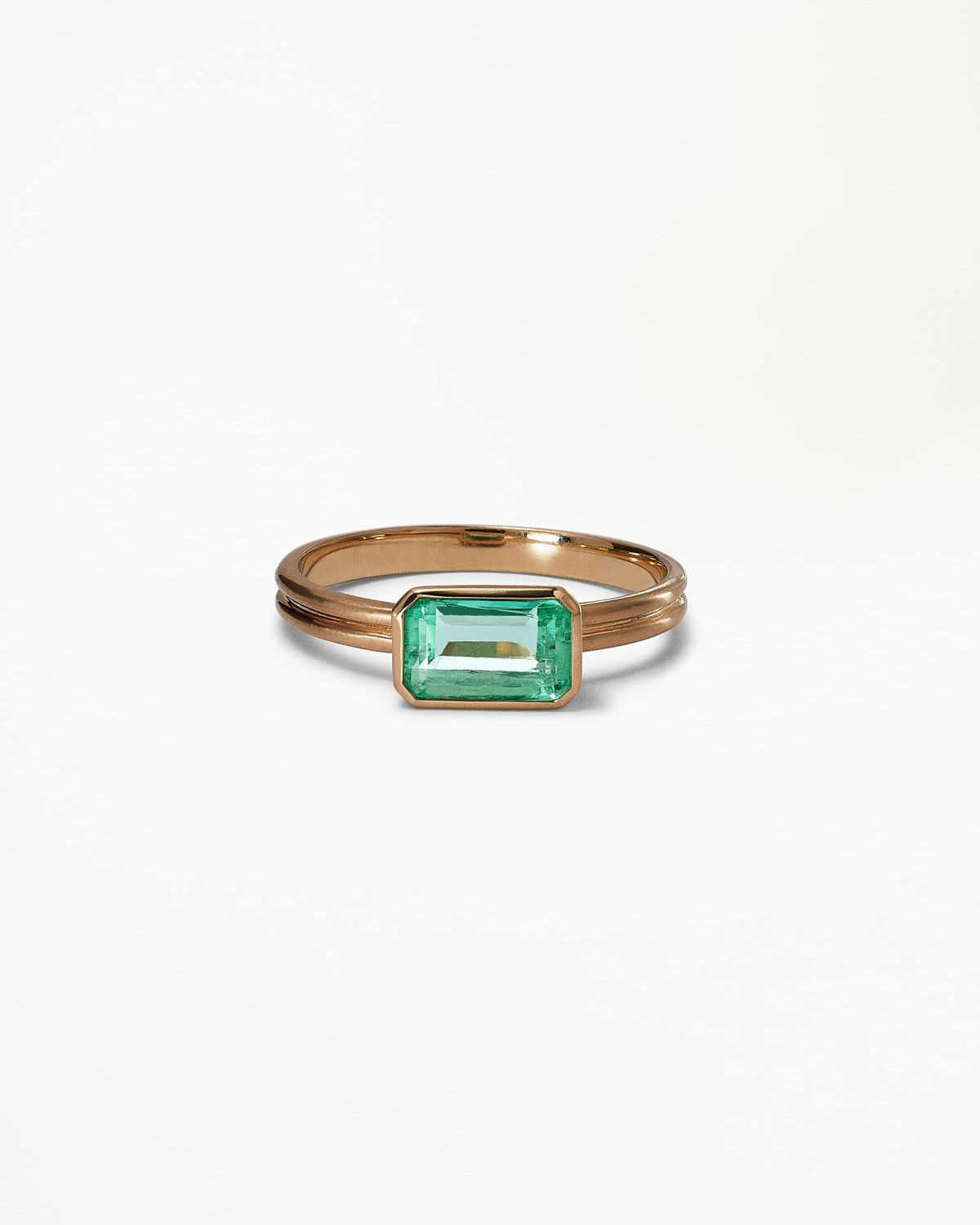 Emerald Cut Emerald Ridge Solitaire Ring No. 11