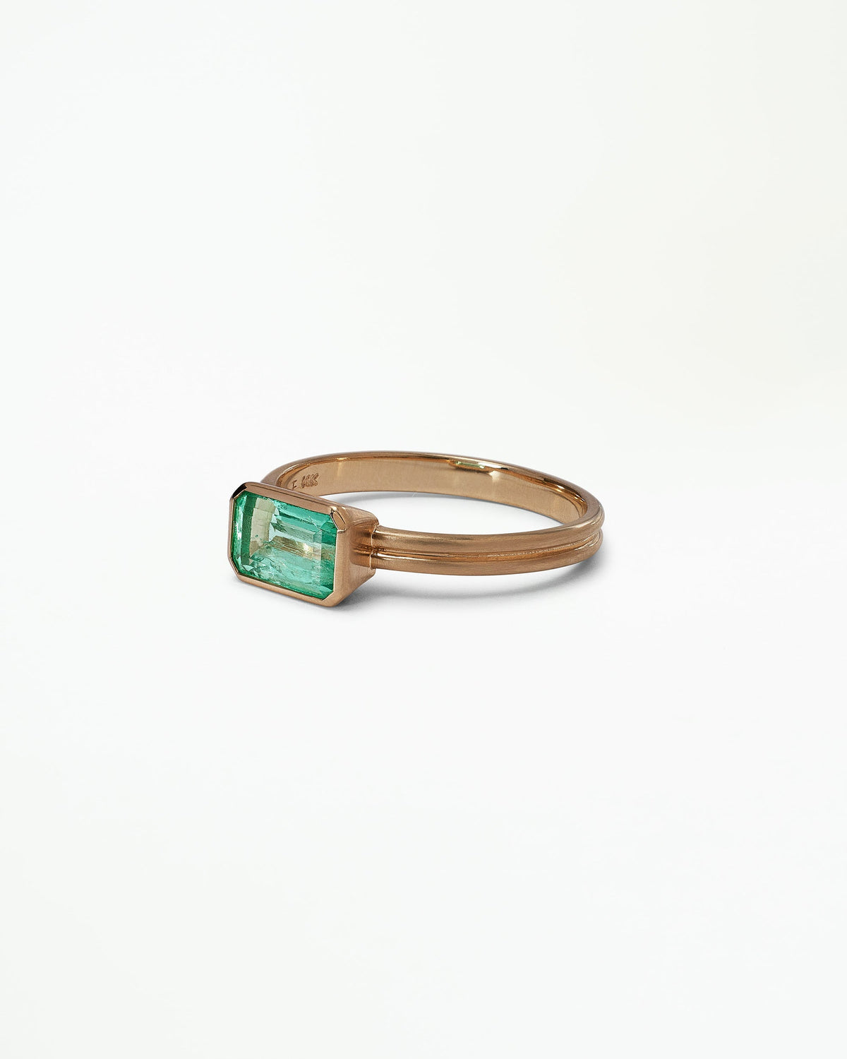 Emerald Cut Emerald Ridge Solitaire Ring No. 11