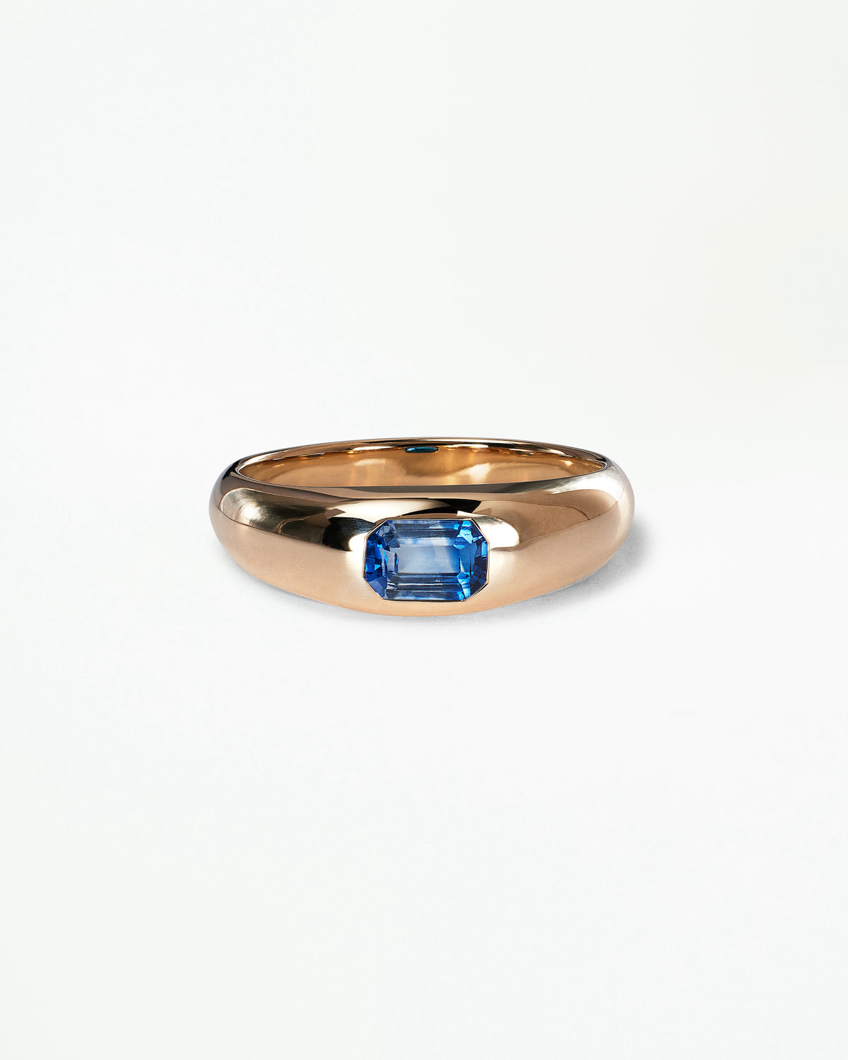 Emerald Cut Gemstone Soft Signet Ring