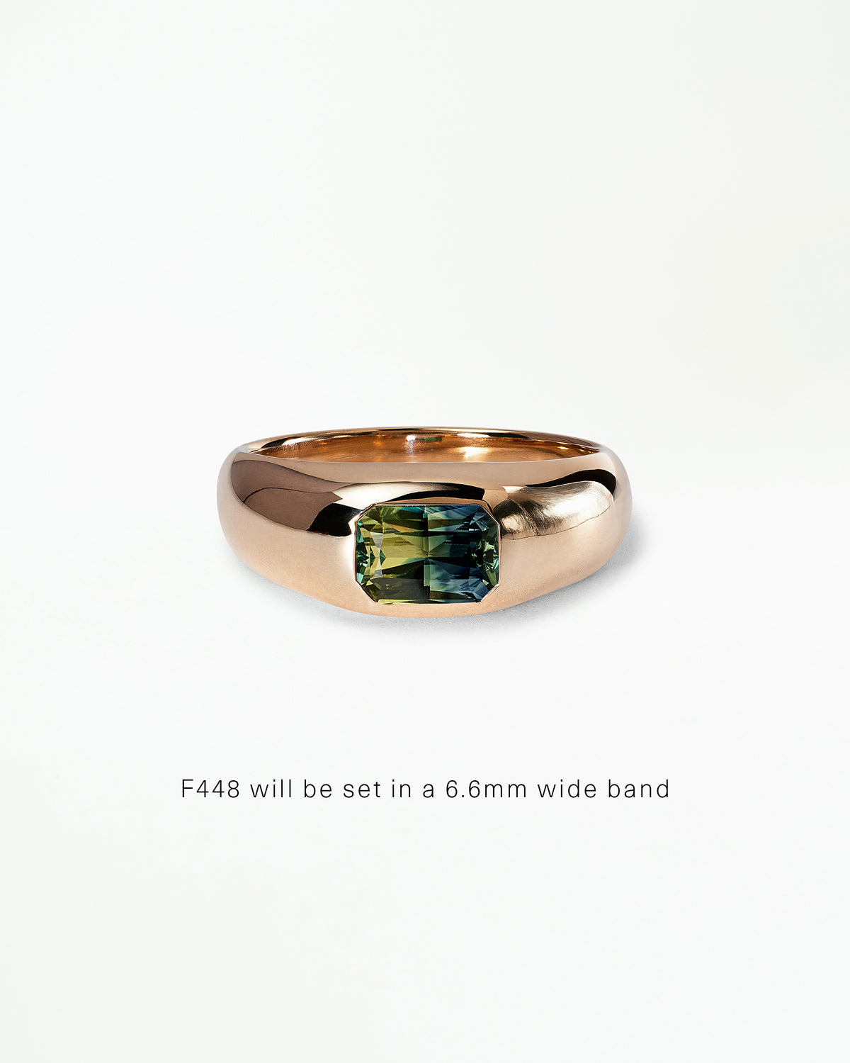 Emerald Cut Gemstone Soft Signet Ring