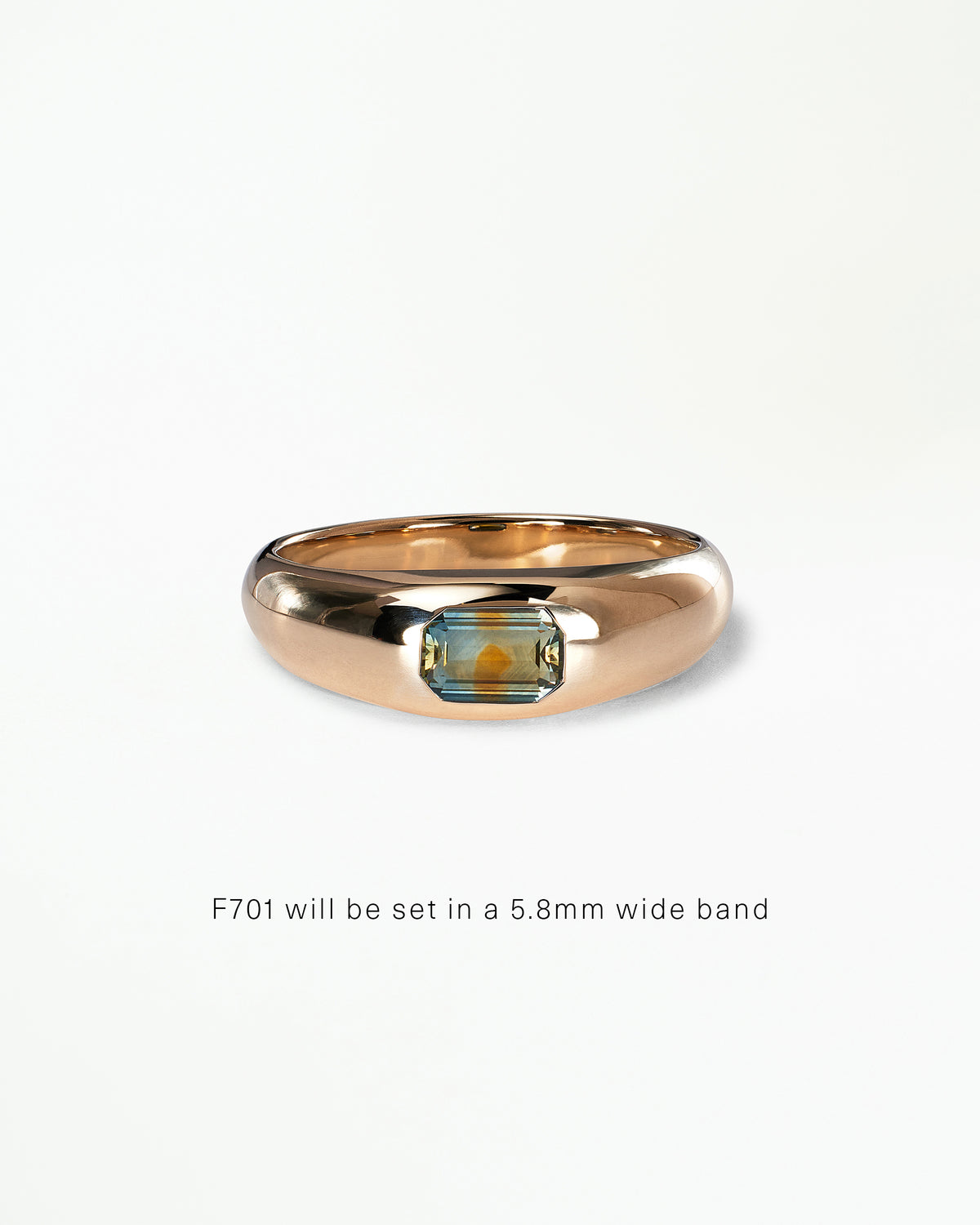 Emerald Cut Gemstone Soft Signet Ring