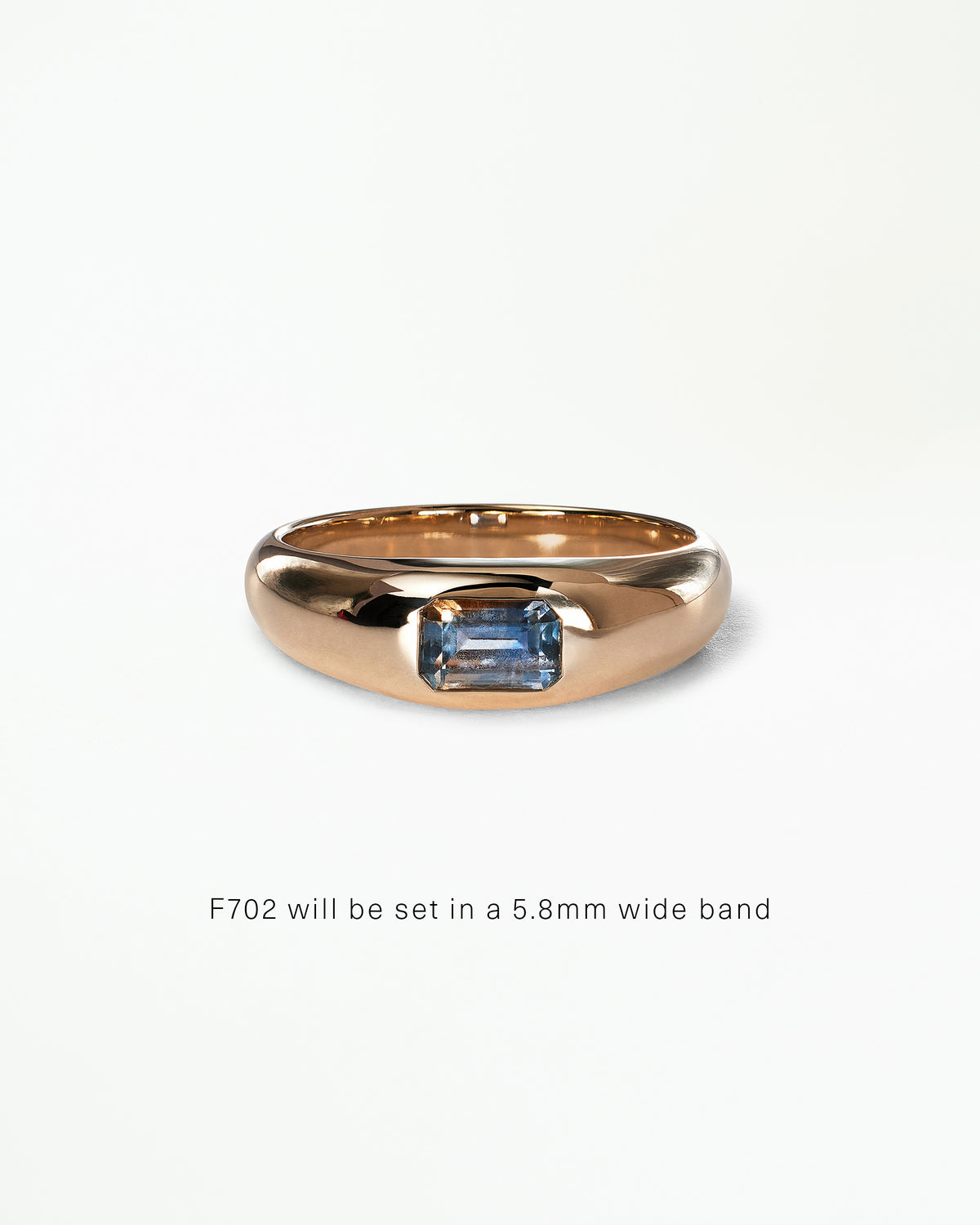 Emerald Cut Gemstone Soft Signet Ring