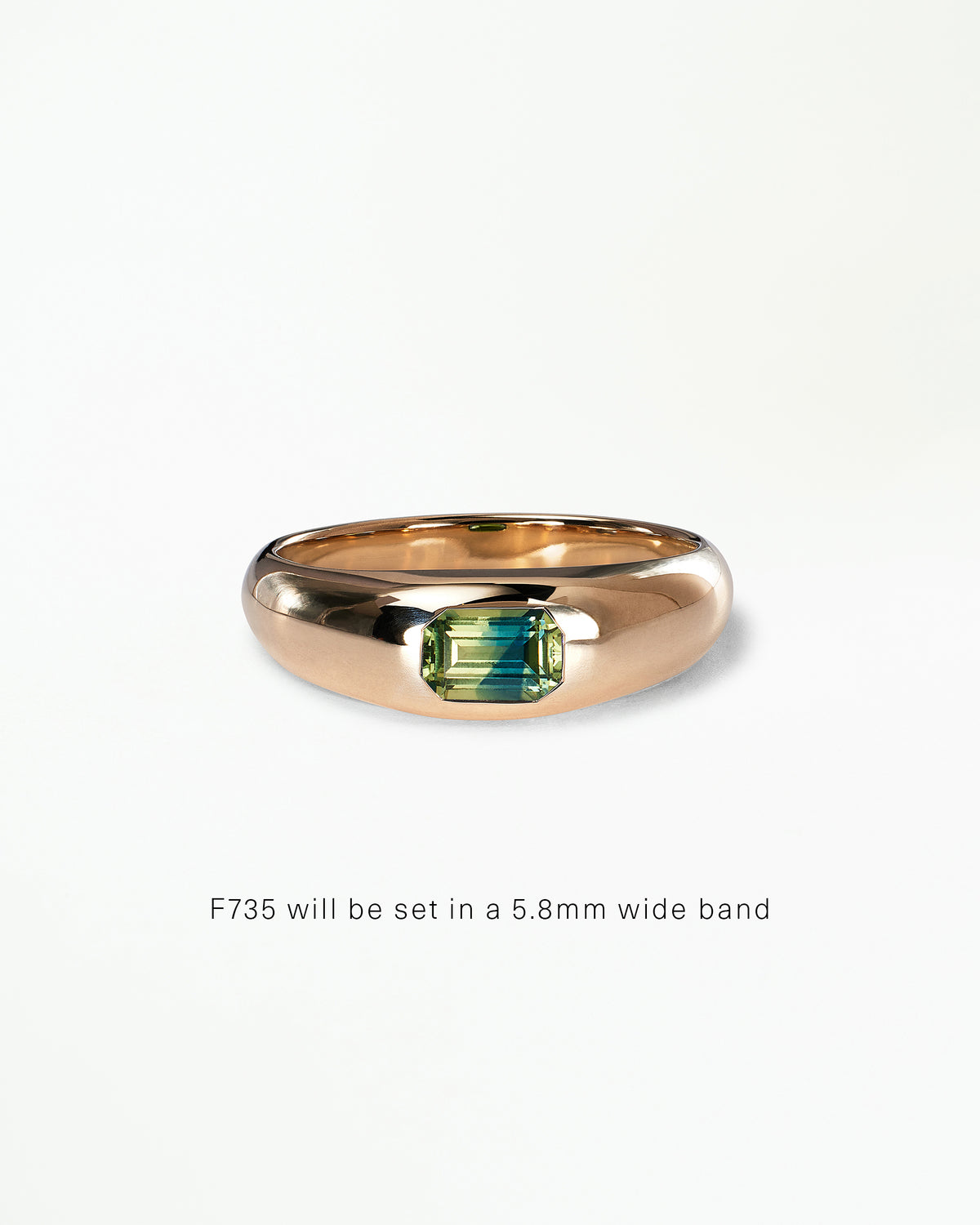 Emerald Cut Gemstone Soft Signet Ring