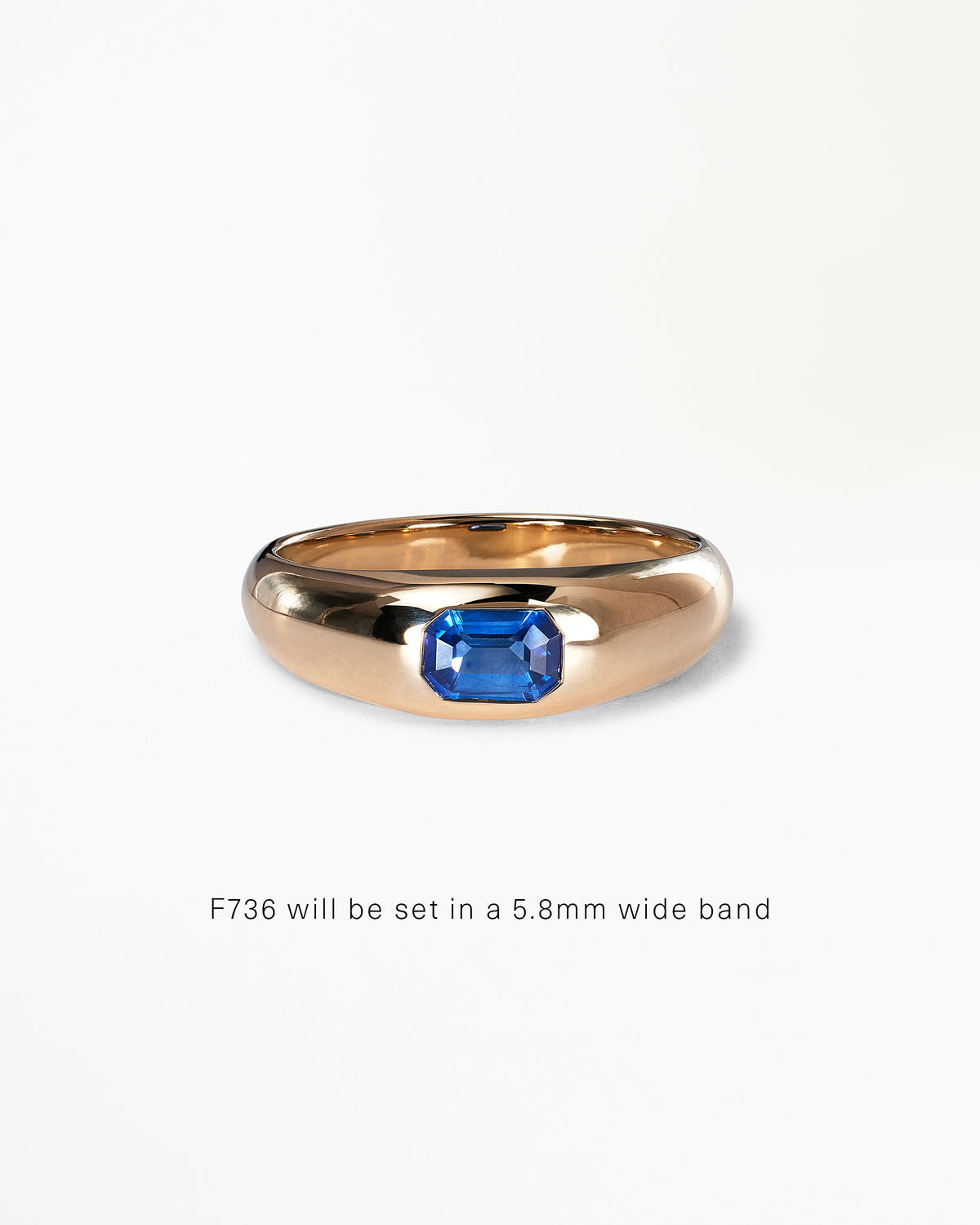 Emerald Cut Gemstone Soft Signet Ring