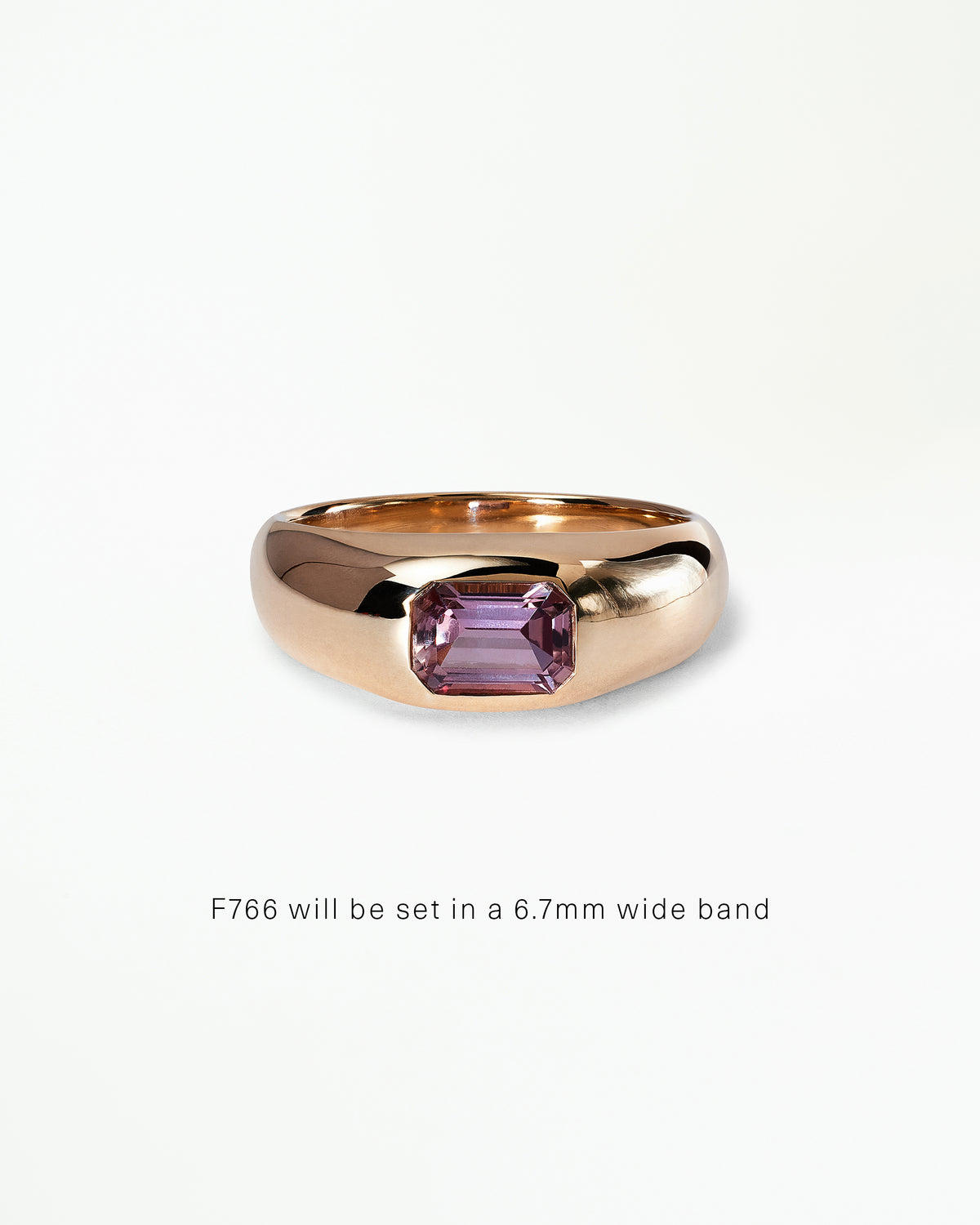 Emerald Cut Gemstone Soft Signet Ring