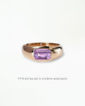 Emerald Cut Gemstone Soft Signet Ring