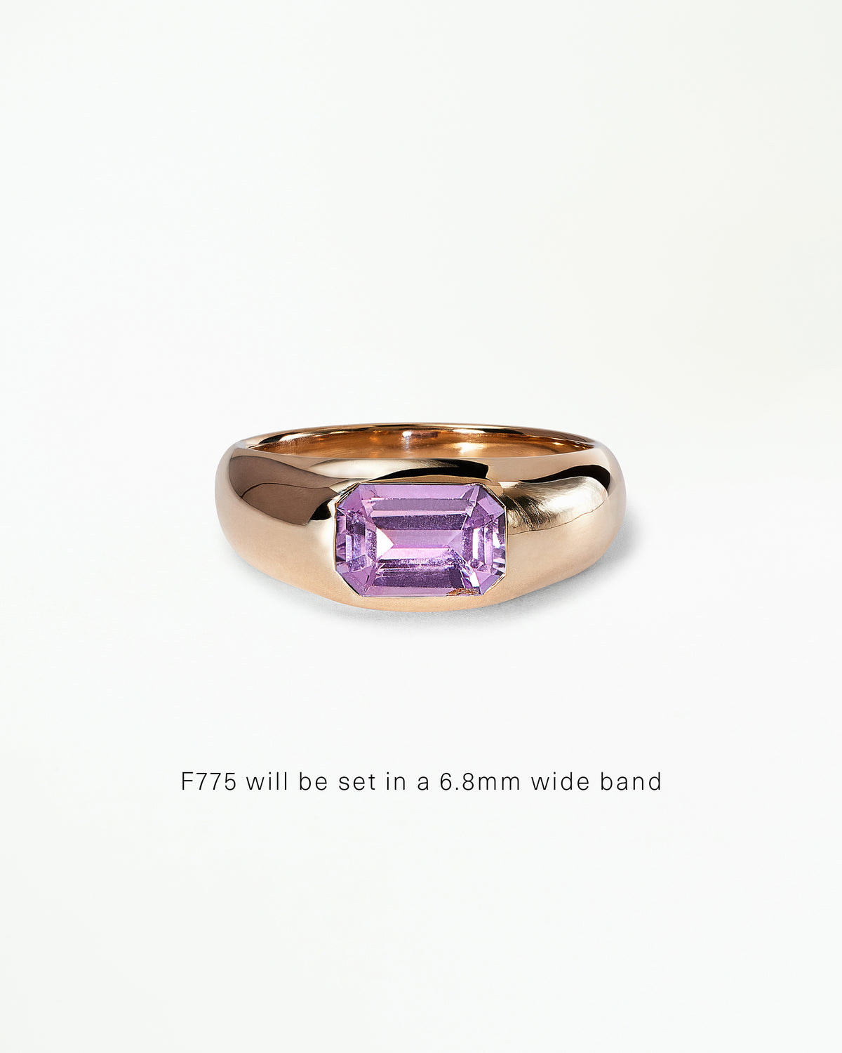Emerald Cut Gemstone Soft Signet Ring