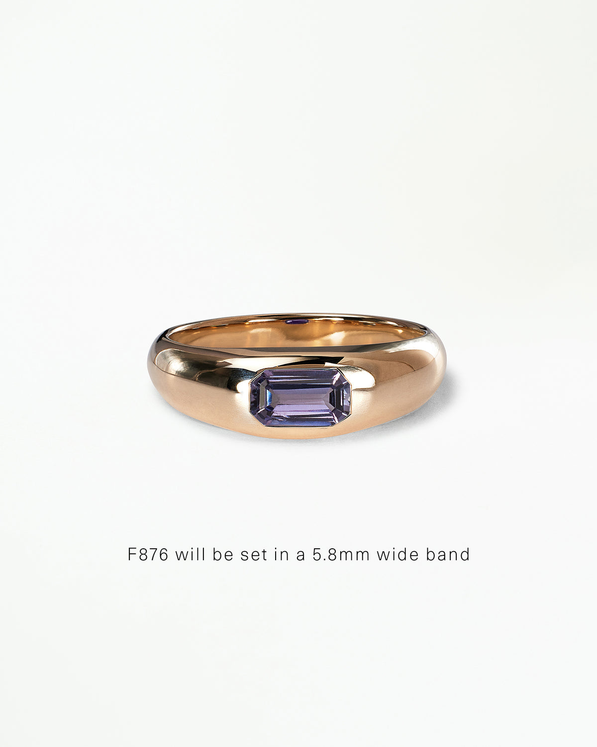 Emerald Cut Gemstone Soft Signet Ring