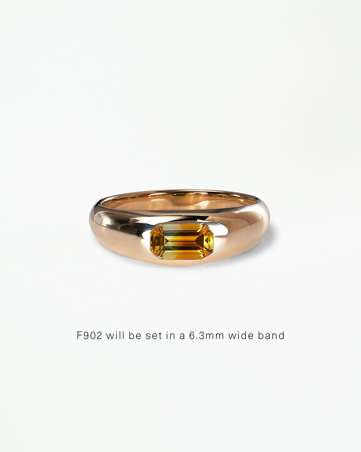Emerald Cut Gemstone Soft Signet Ring