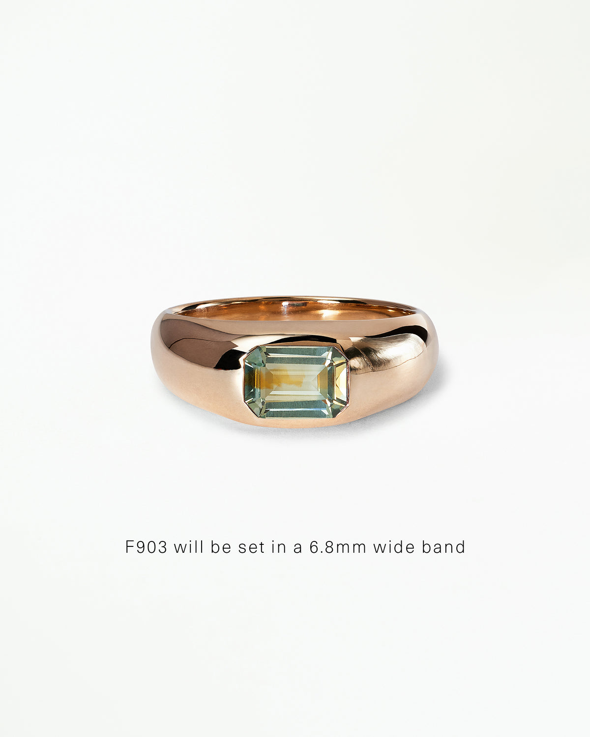 Emerald Cut Gemstone Soft Signet Ring