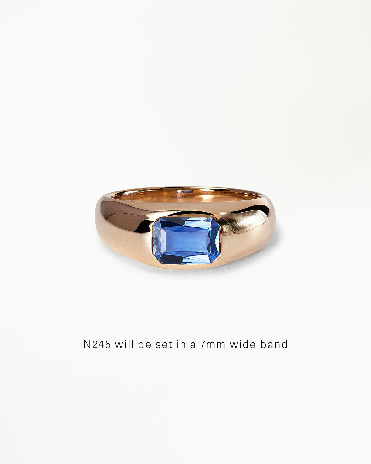 Emerald Cut Gemstone Soft Signet Ring