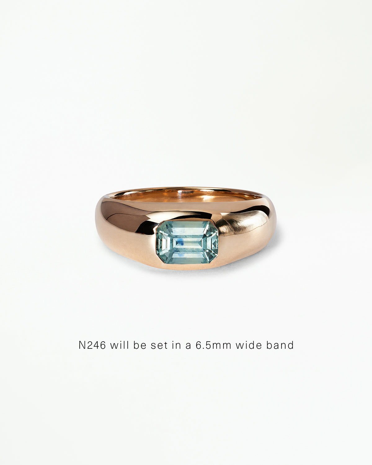 Emerald Cut Gemstone Soft Signet Ring