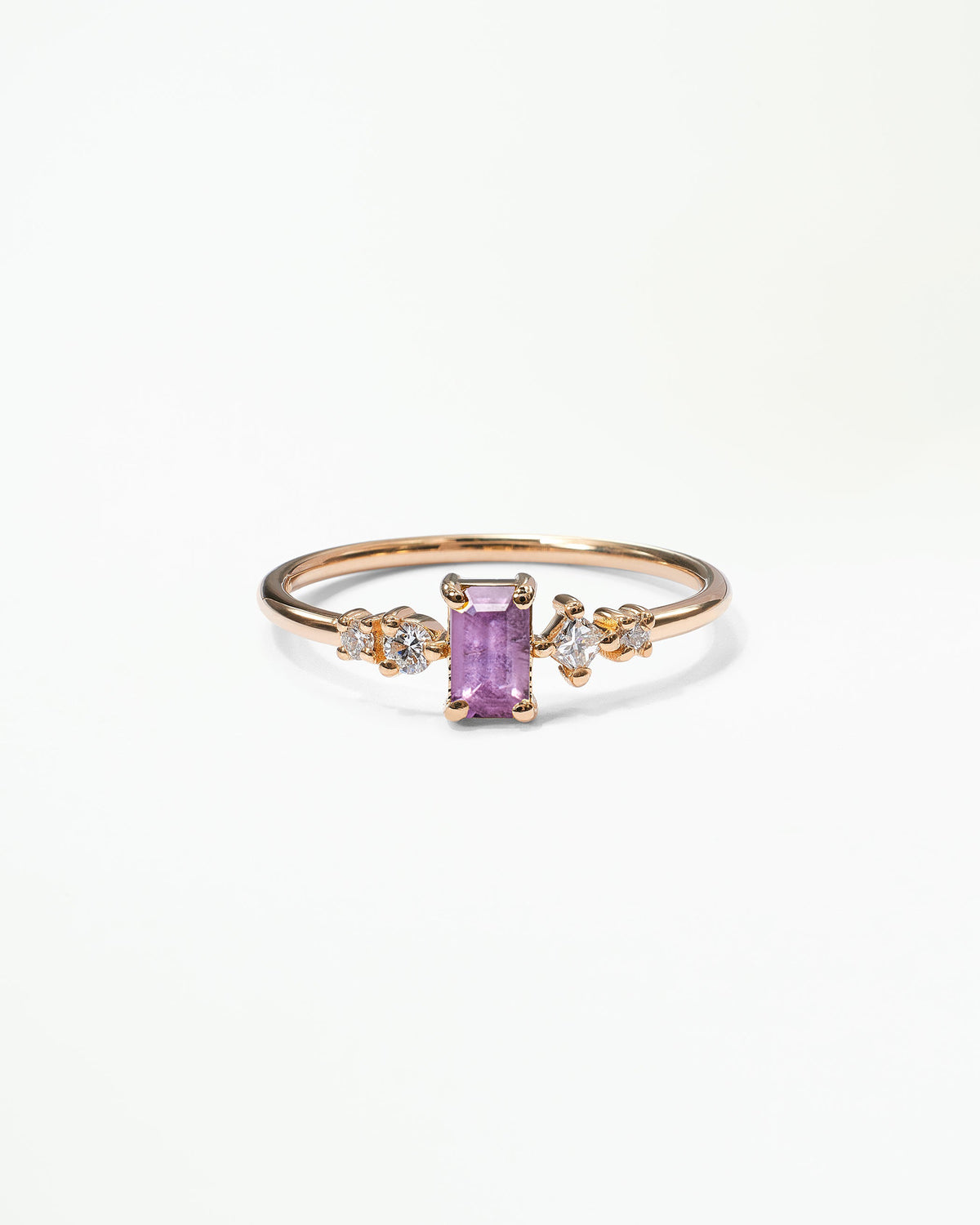 Emerald Cut Sapphire and Diamond Mosaic Ring No. 37
