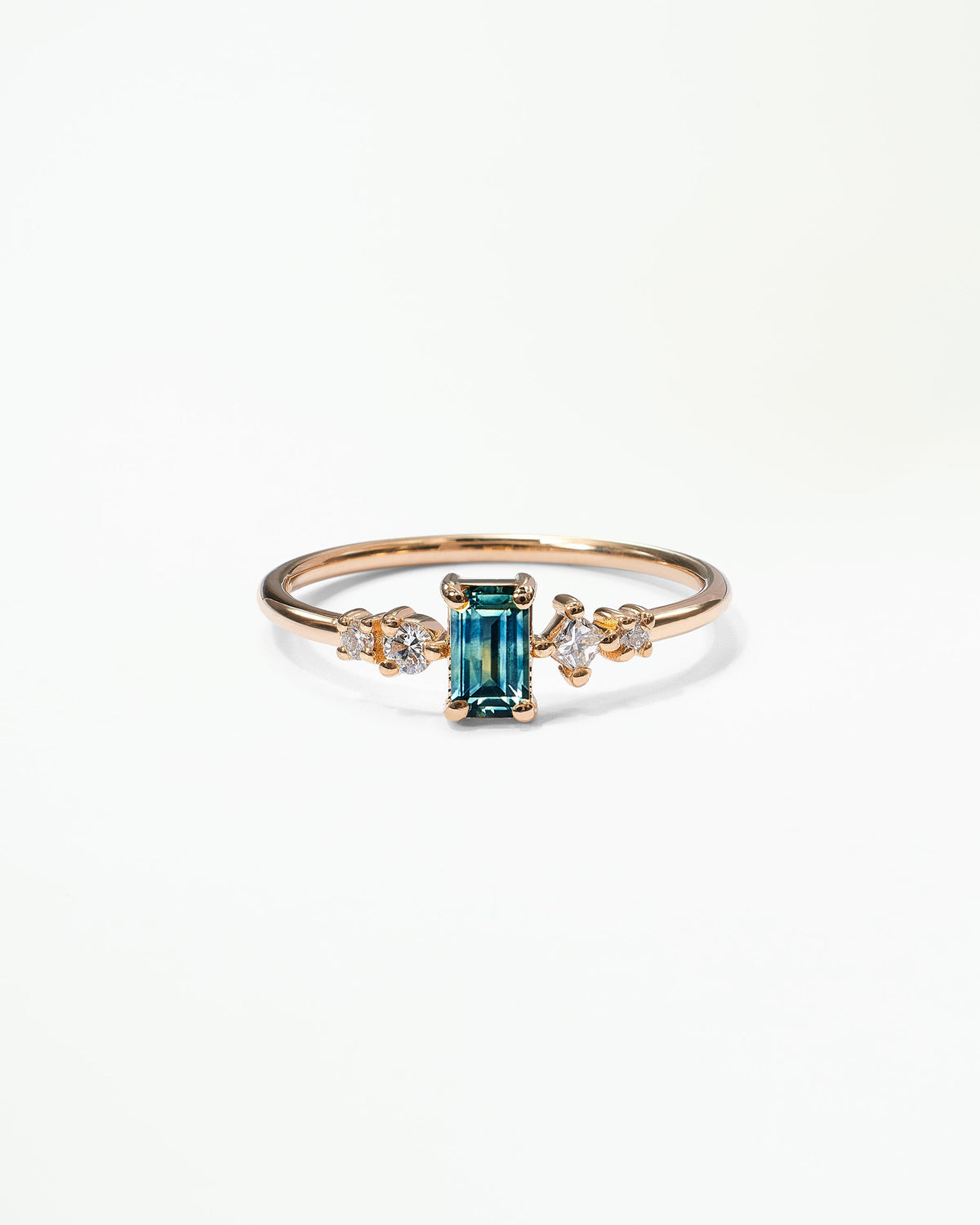 Emerald Cut Sapphire and Diamond Mosaic Ring No. 37