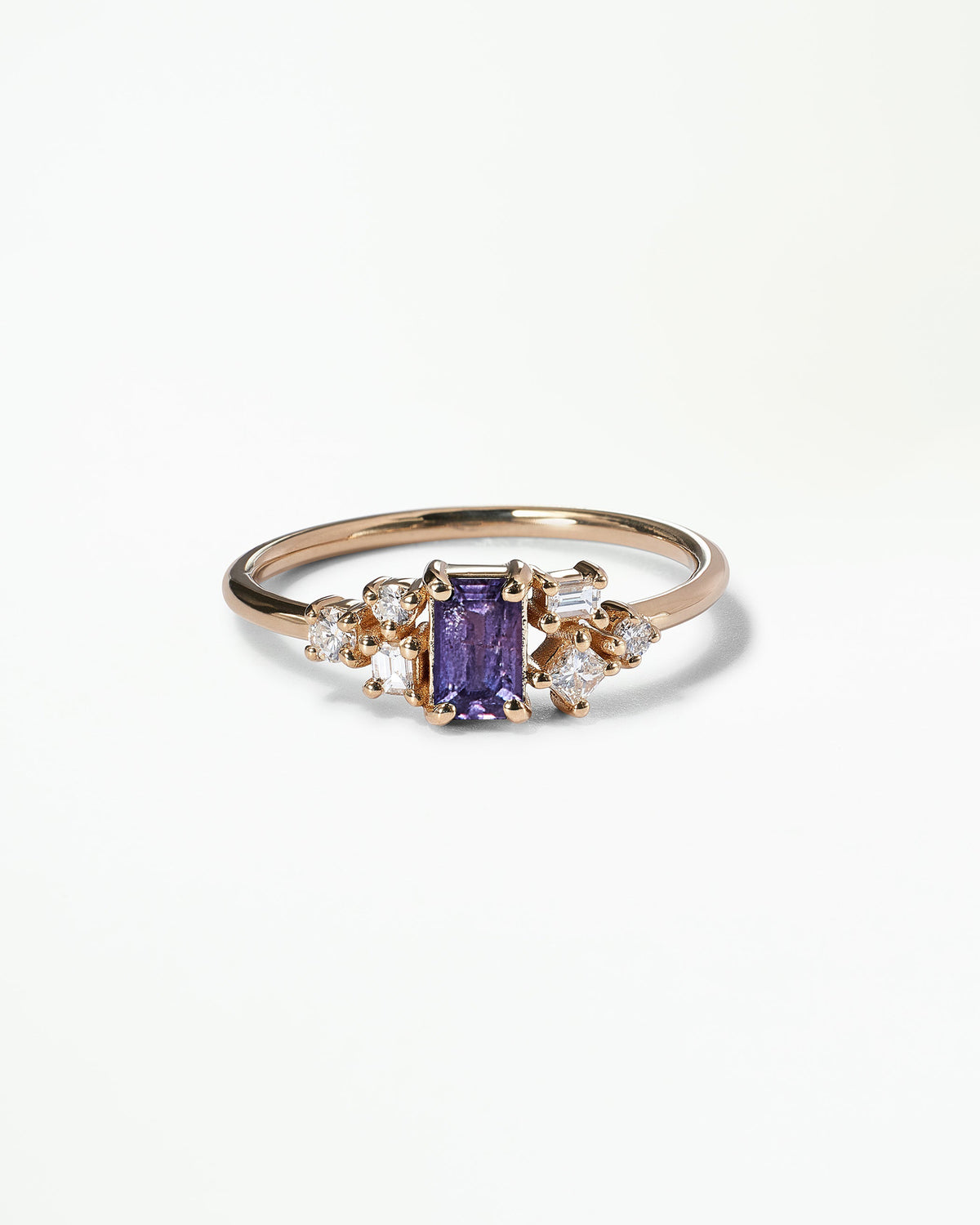 Emerald Cut Sapphire and Diamond Mosaic Ring No. 38