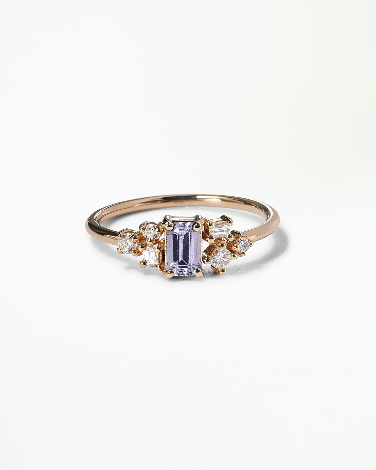 Emerald Cut Sapphire and Diamond Mosaic Ring No. 38