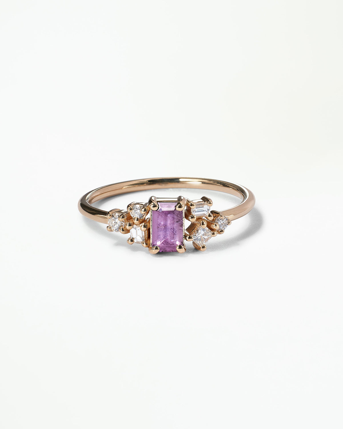 Emerald Cut Sapphire and Diamond Mosaic Ring No. 38