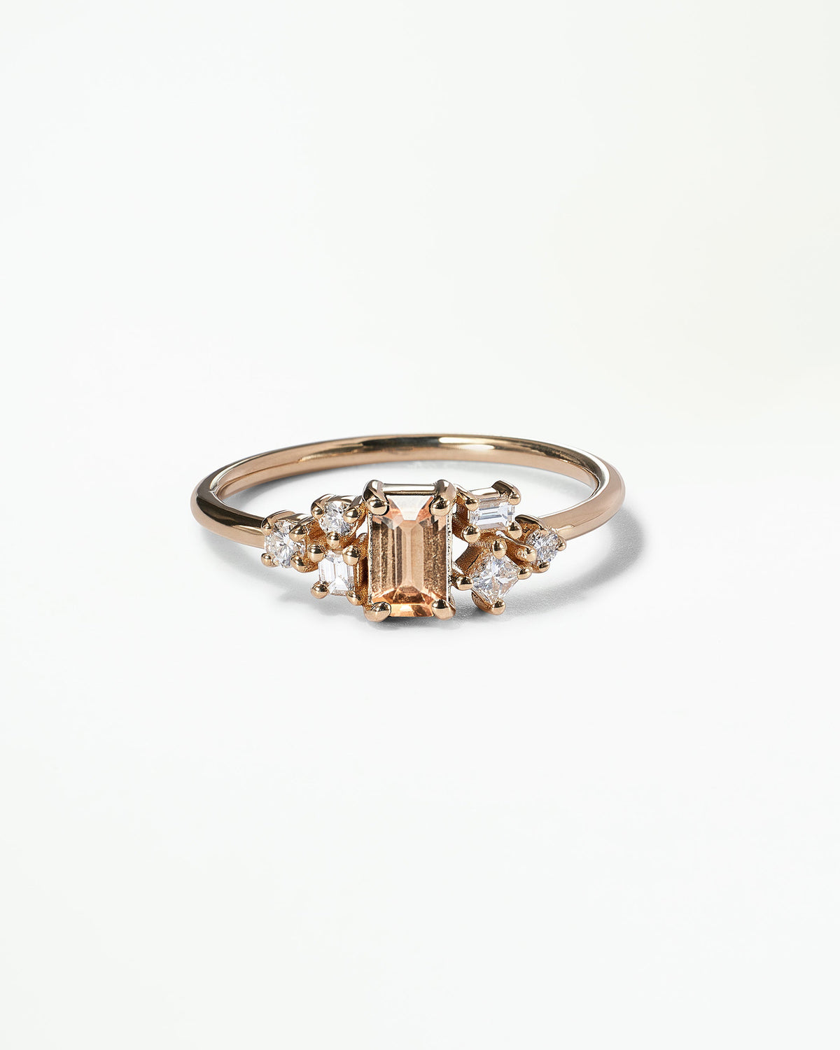 Emerald Cut Sapphire and Diamond Mosaic Ring No. 38