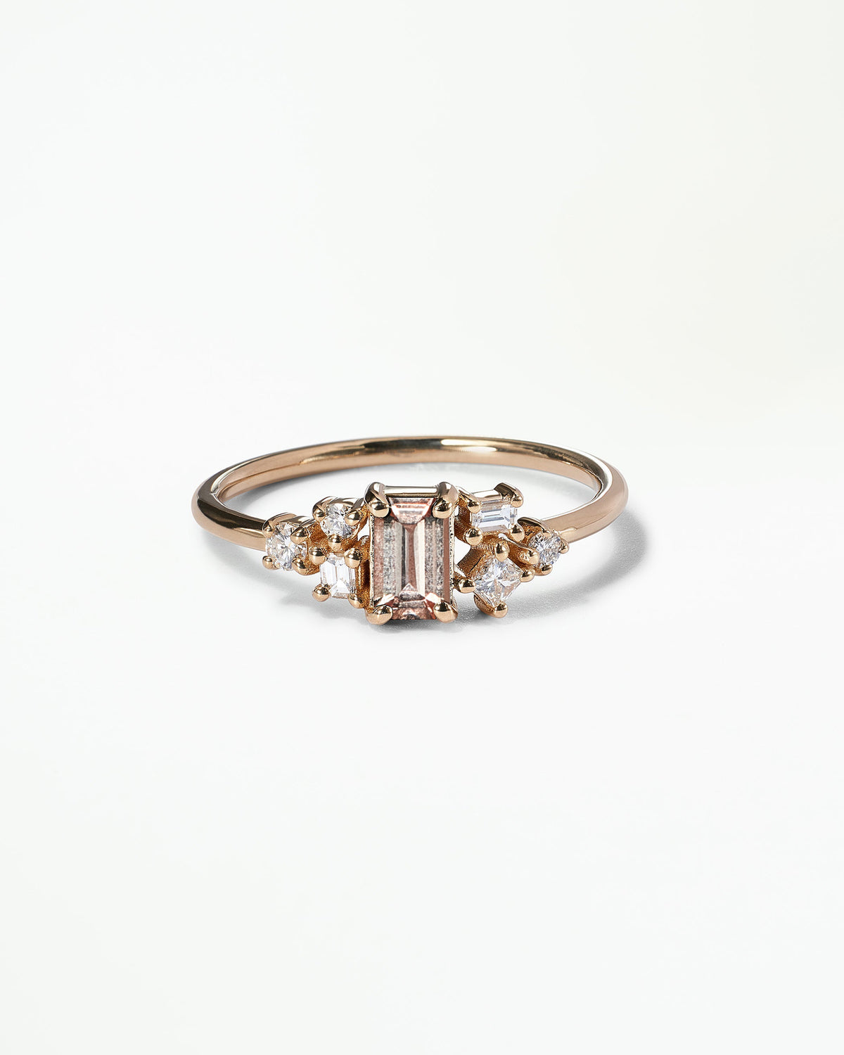 Emerald Cut Sapphire and Diamond Mosaic Ring No. 38